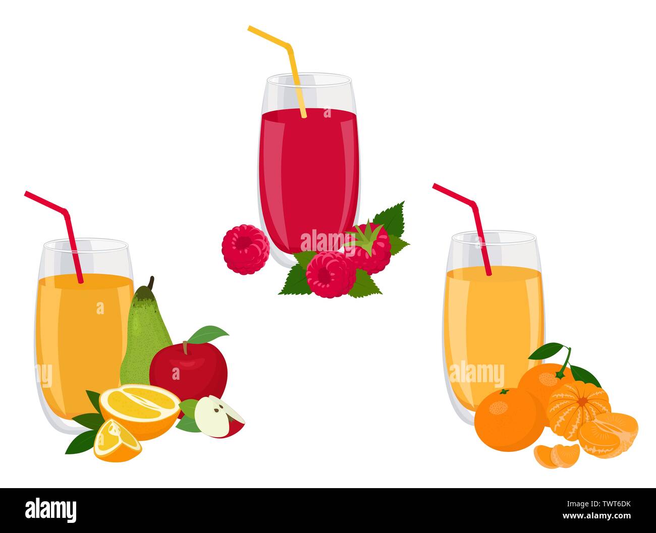 Mixed fruit juice and fresh orange juice Stock Vector Images - Alamy