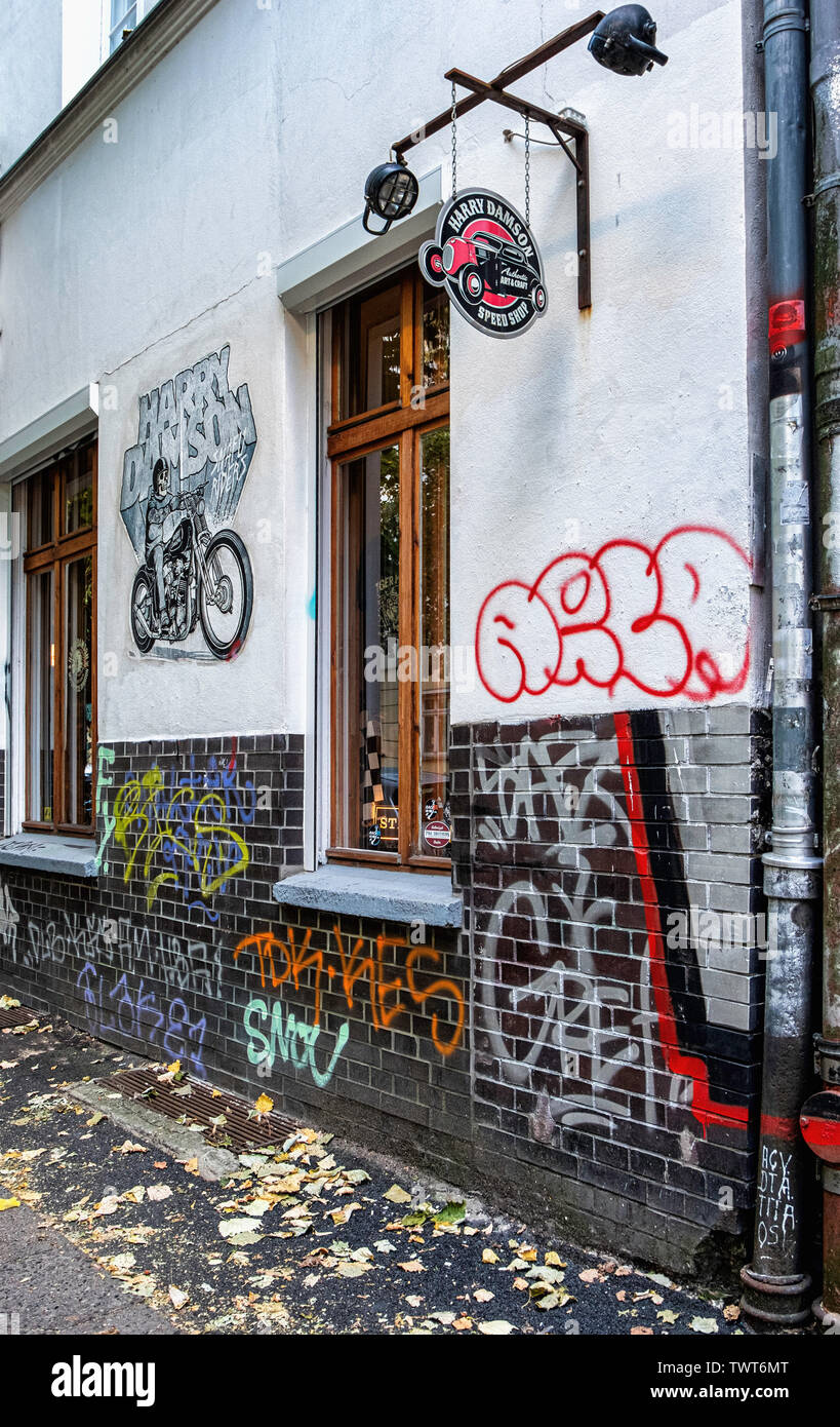 Harry Damson Speed sells products relating to car and motor cycle history in Friedrichshain-Berlin Stock Photo