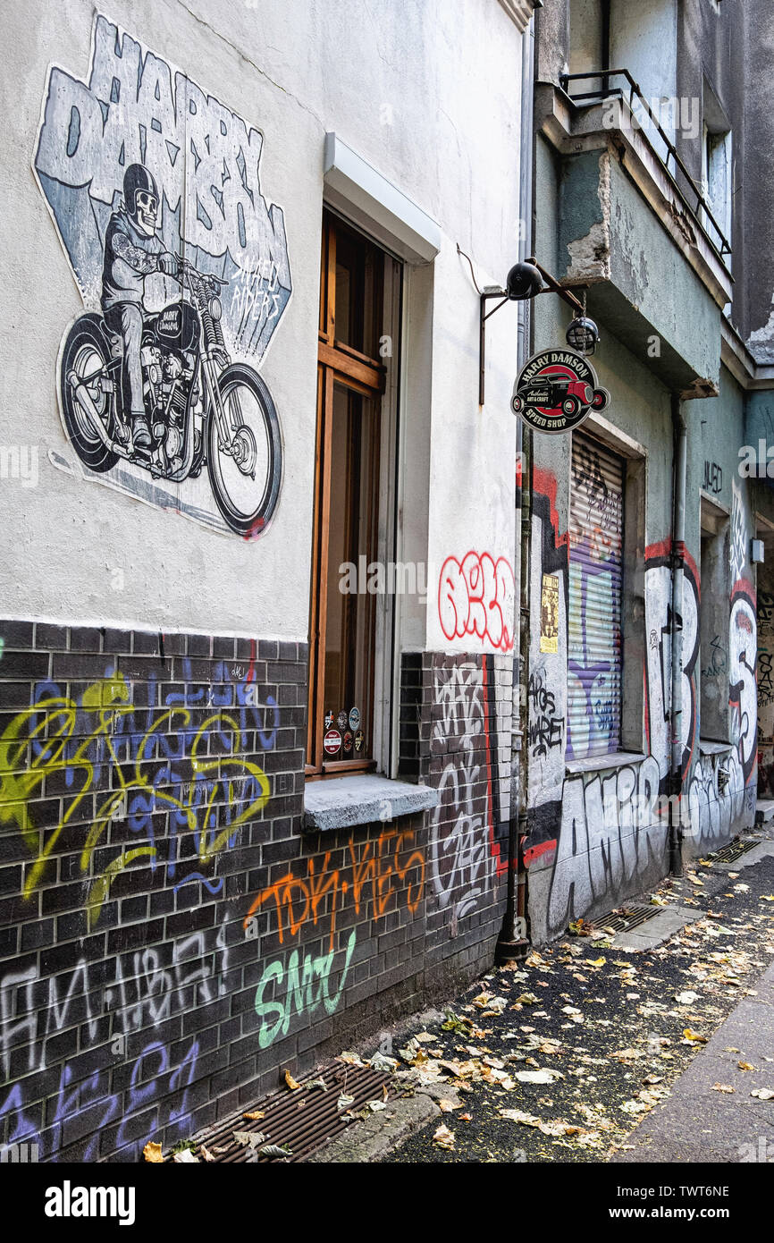 Harry Damson Speed sells products relating to car and motor cycle history in Friedrichshain-Berlin Stock Photo