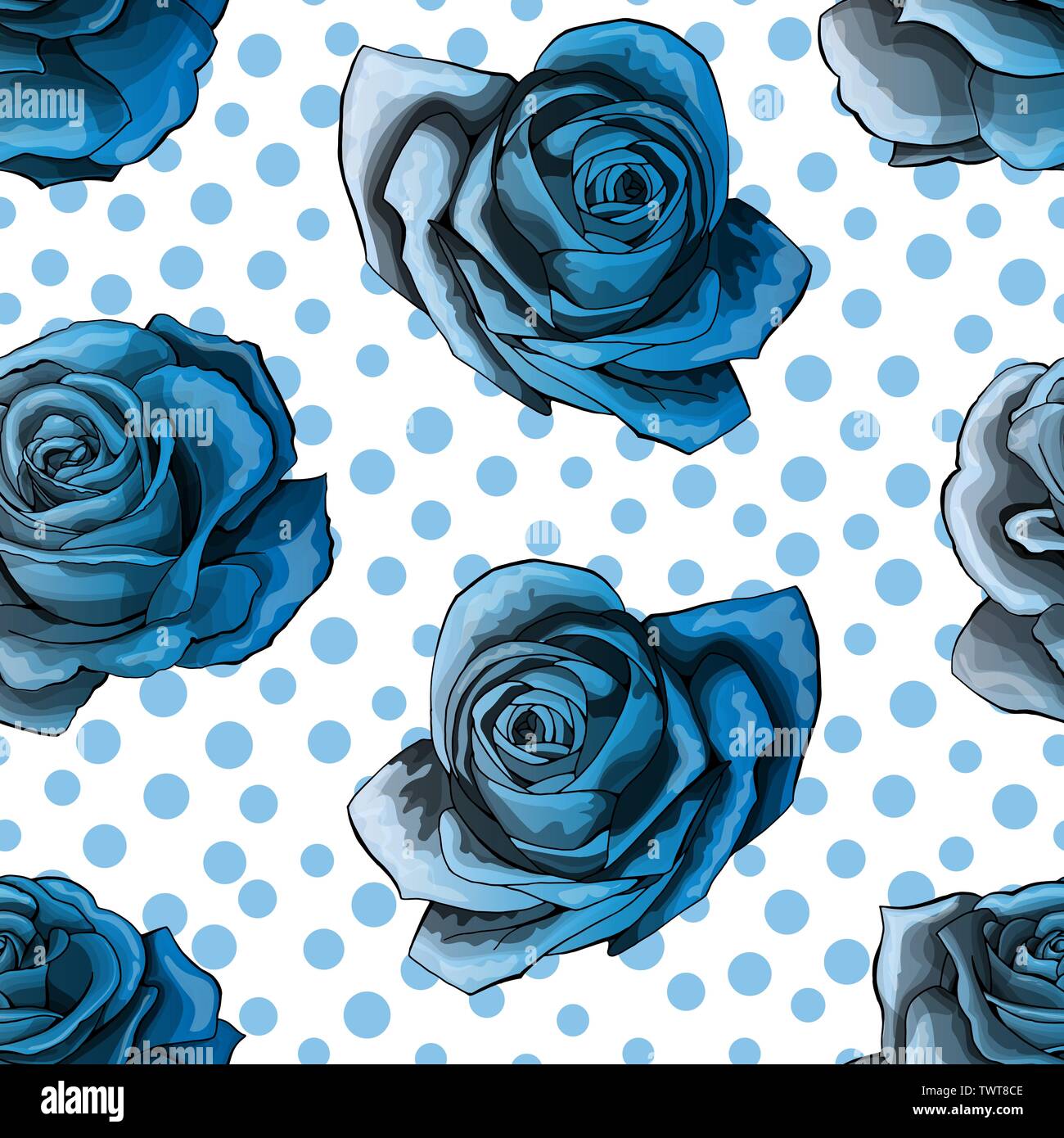 Blue rose pattern hi-res stock photography and images - Alamy
