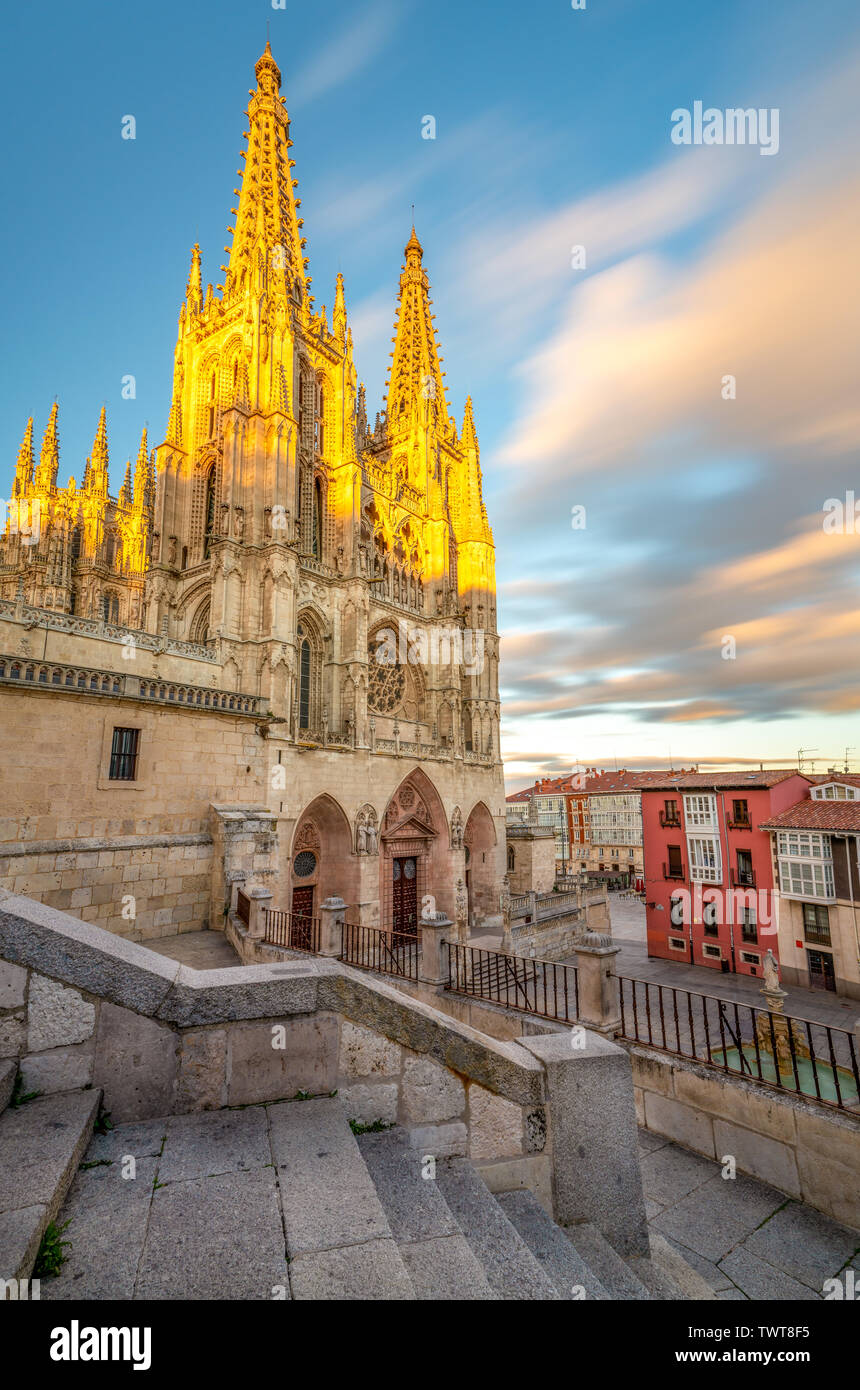 The cathedral of Burgos is one of the most impressive religious monuments in Spain. It is the main attractions of the city. Stock Photo