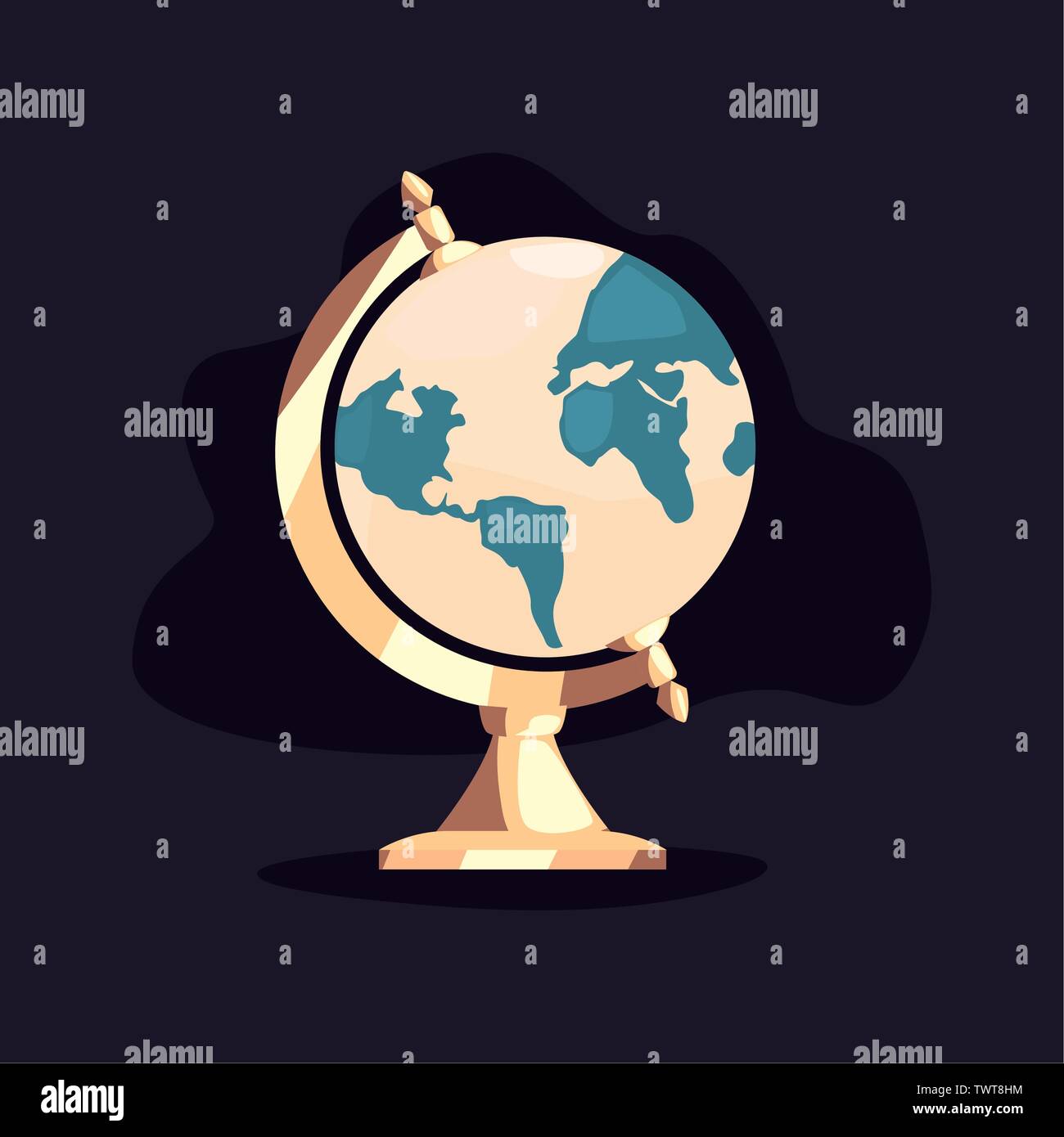 back to school supplies globe geography vector illustration Stock ...