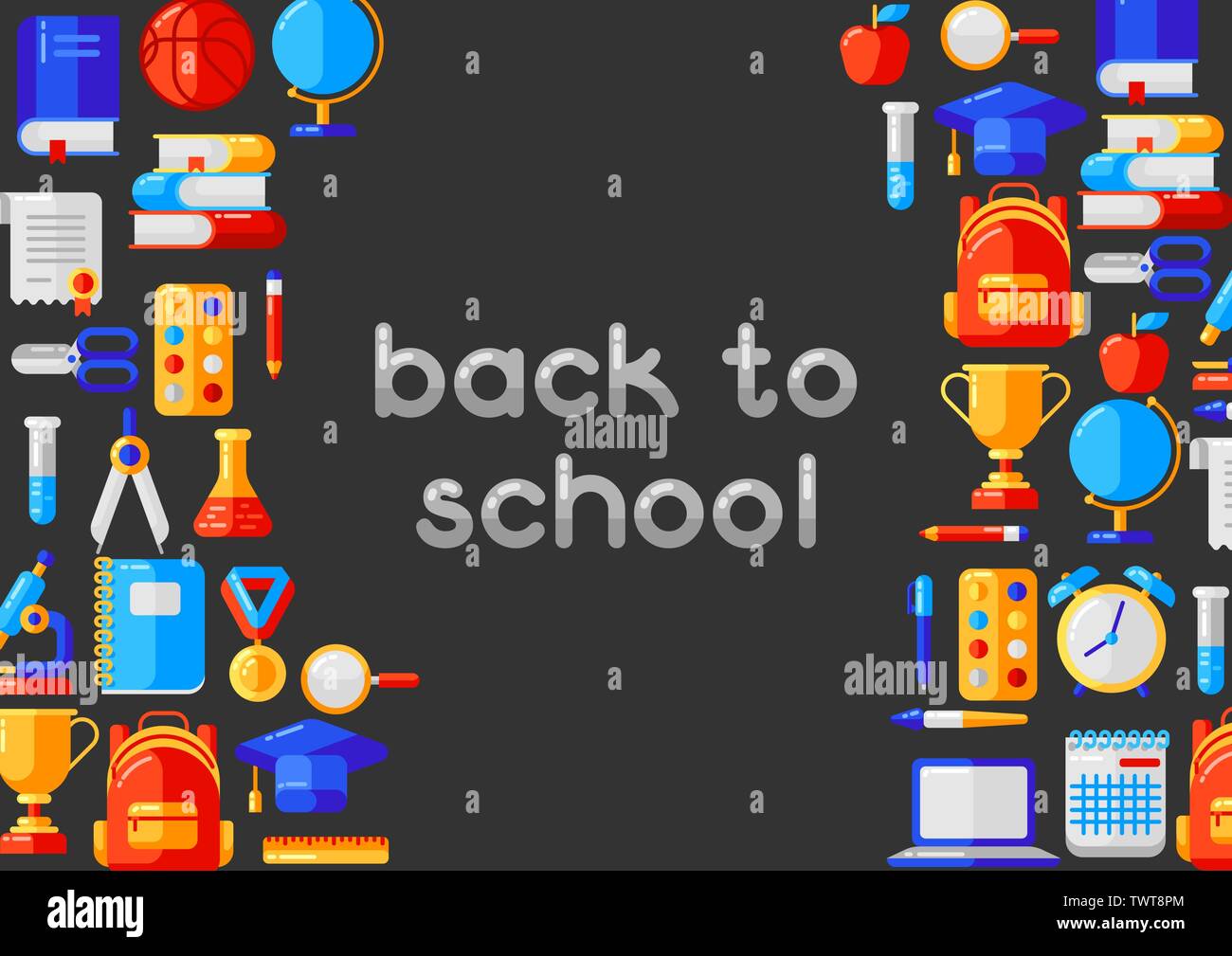 Back to school background with education icons Stock Vector Image & Art ...