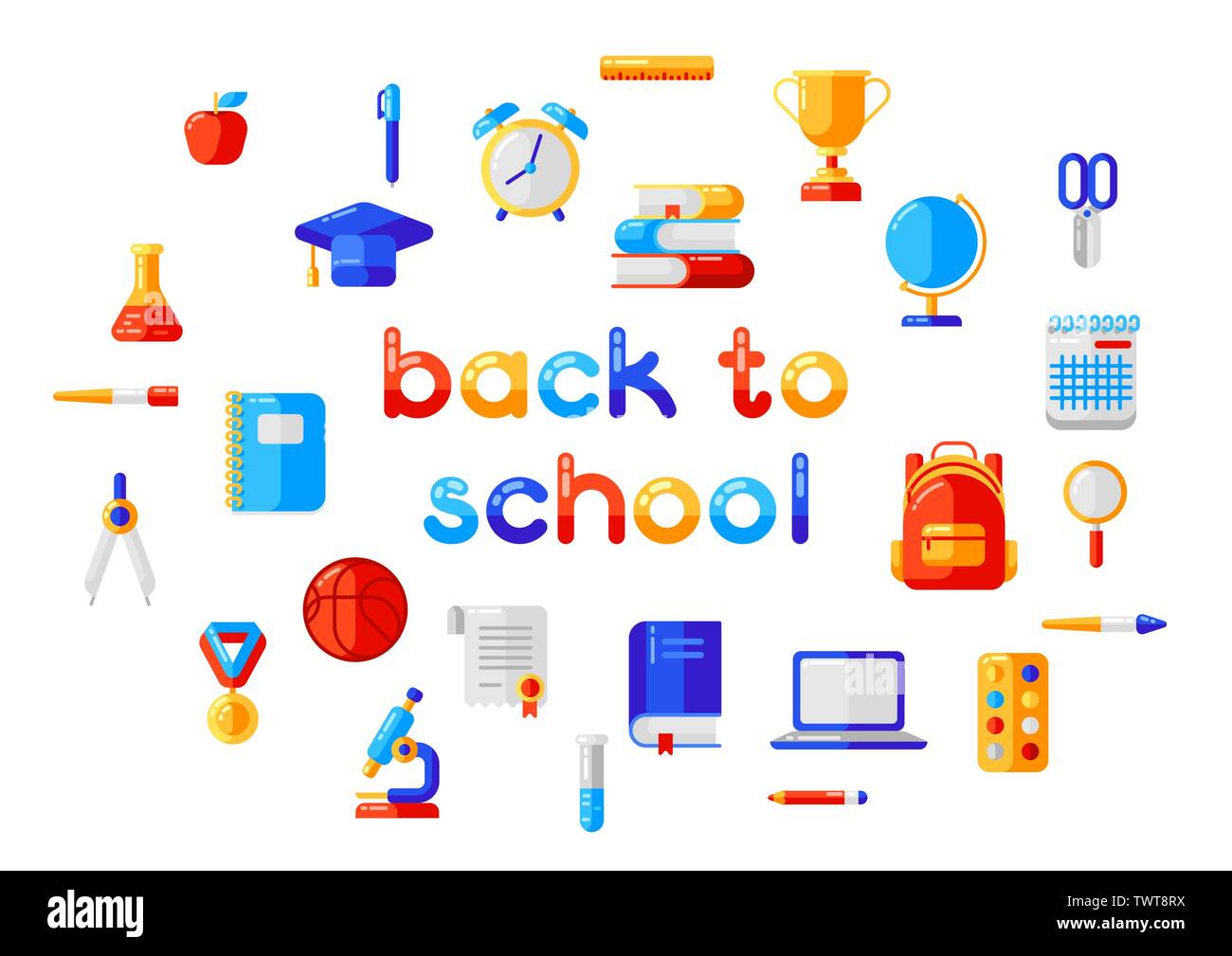 Back to school background with education icons Stock Vector Image & Art ...