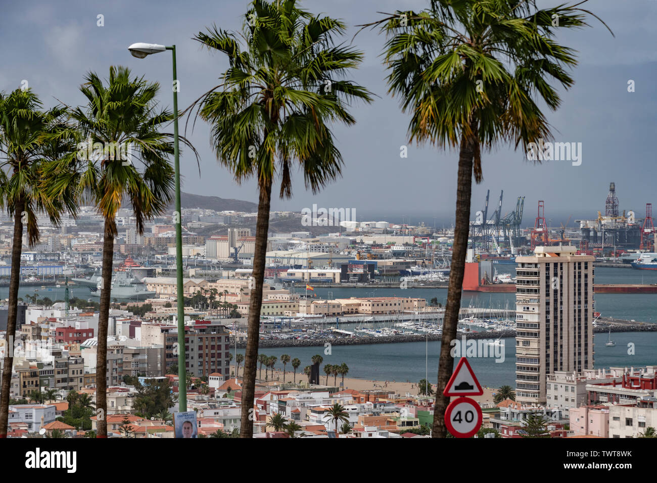 Blick auf den Hafen von Las Palmas, Gran Canaria Stock Photo