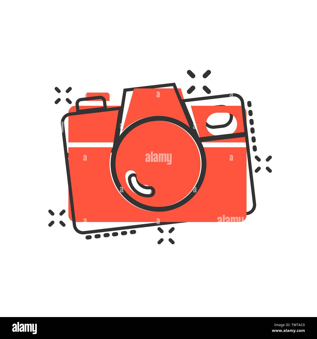 Camera device sign icon in comic style. Photography vector cartoon ...