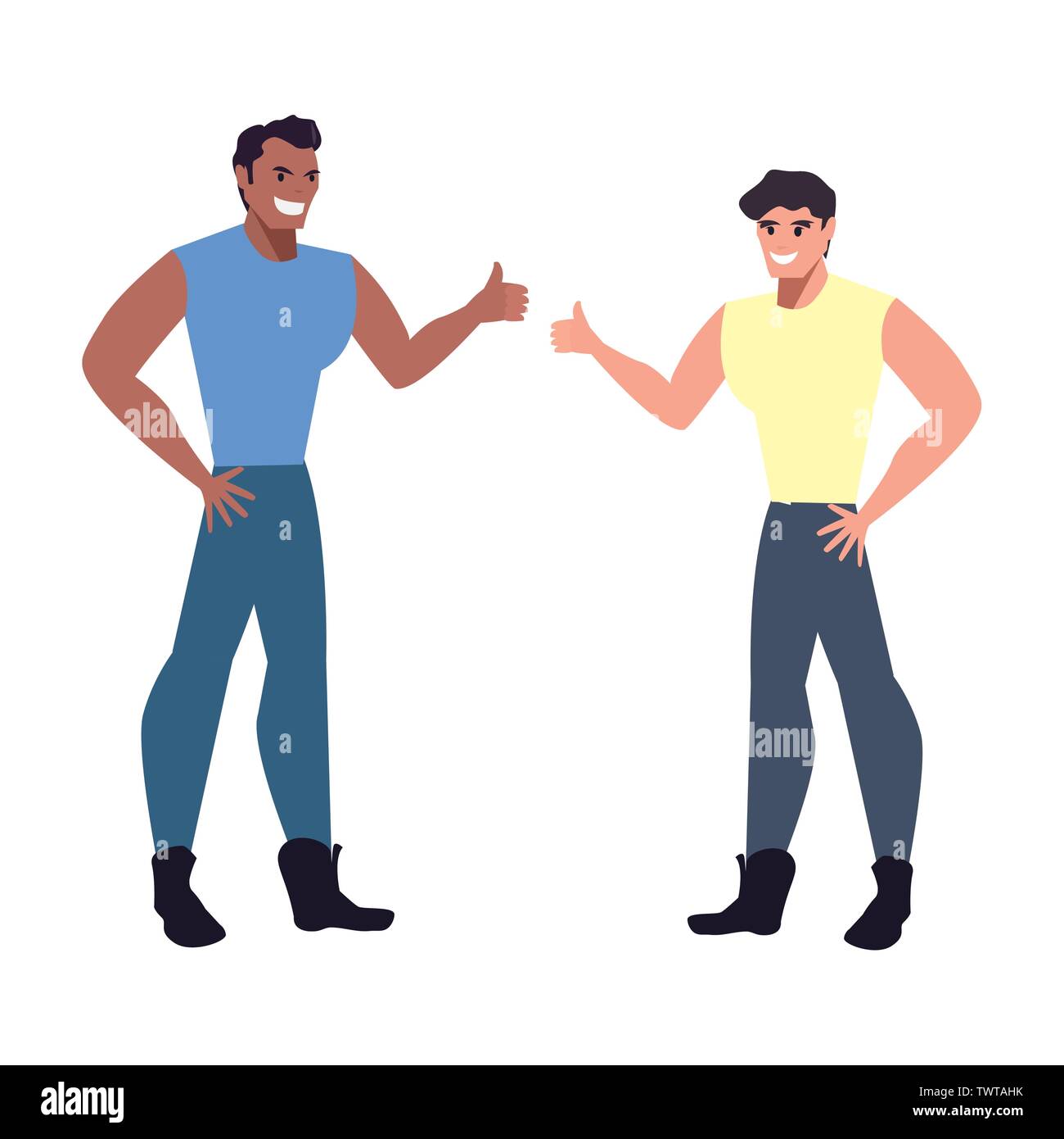 two men avatars on white background vector illustration Stock Vector ...