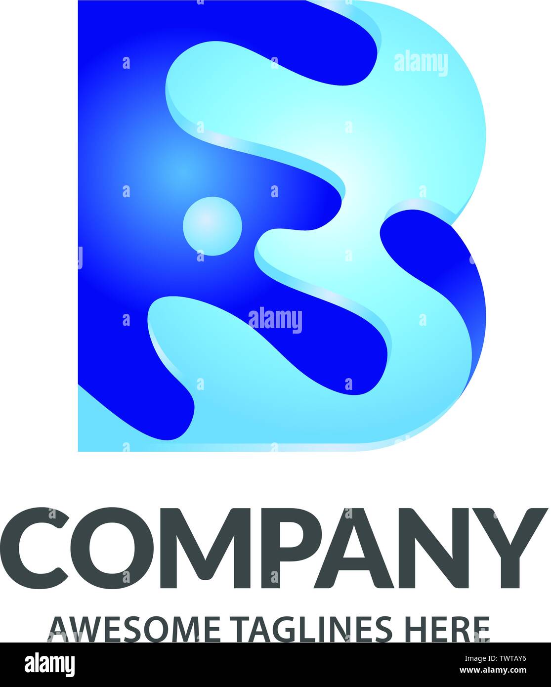 creative initial letter b with splash art style color logo vector Stock Vector