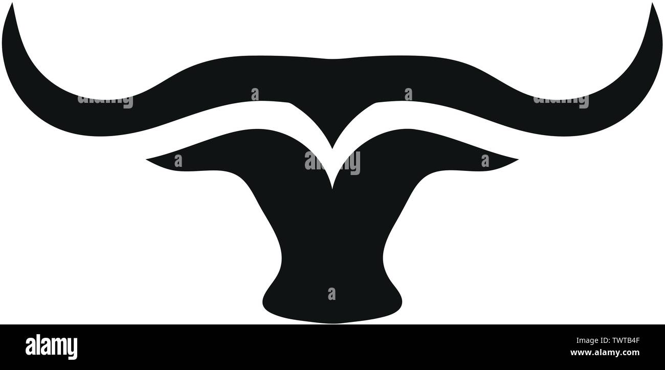 creative and simple bulls horn logo vector Stock Vector