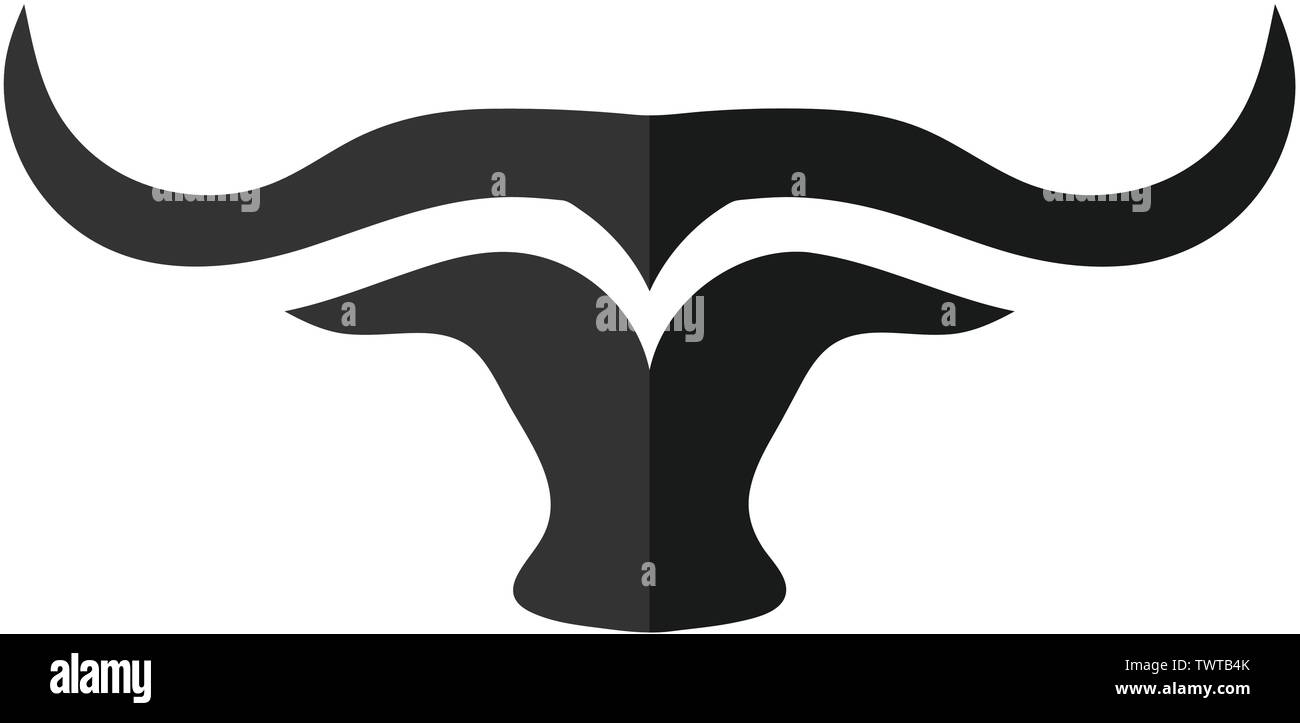 creative and simple bulls horn logo vector Stock Vector