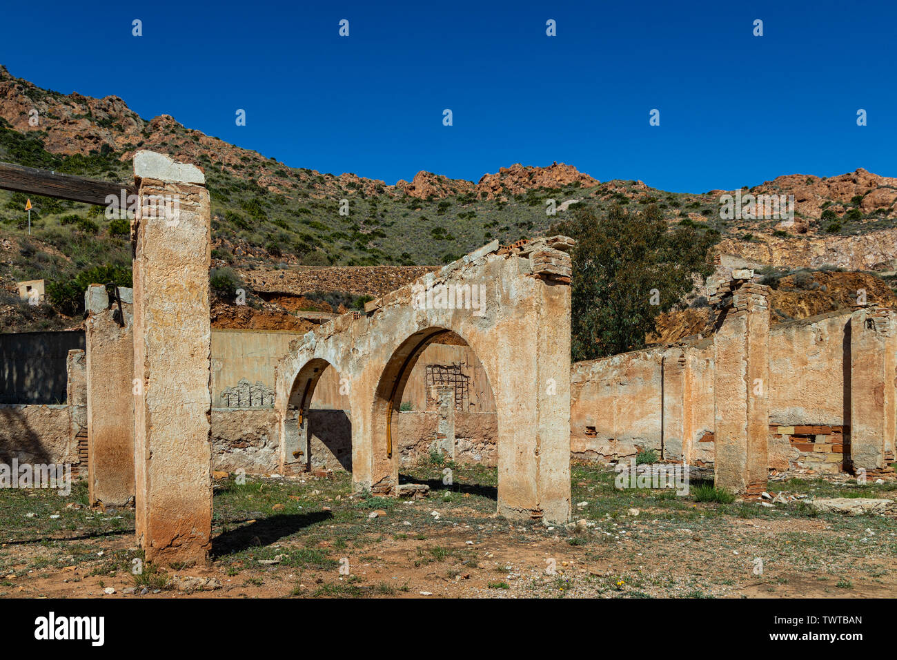 Old abandoned gold mine in Rodalquilar. Cabo de Gata. Almeria. Spain. Stock Photo