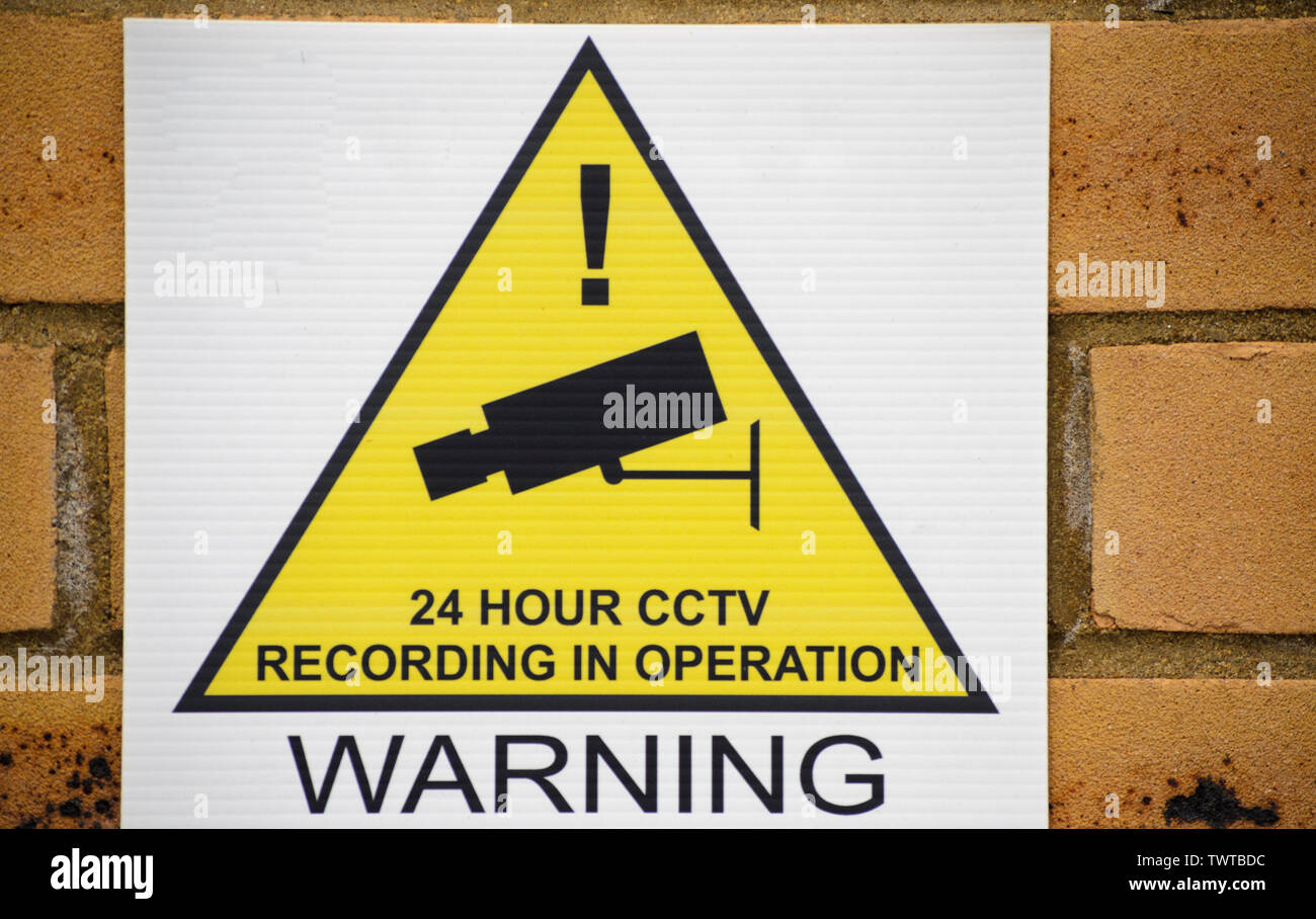 24 hour cctv recording camera in operation UK Stock Photo