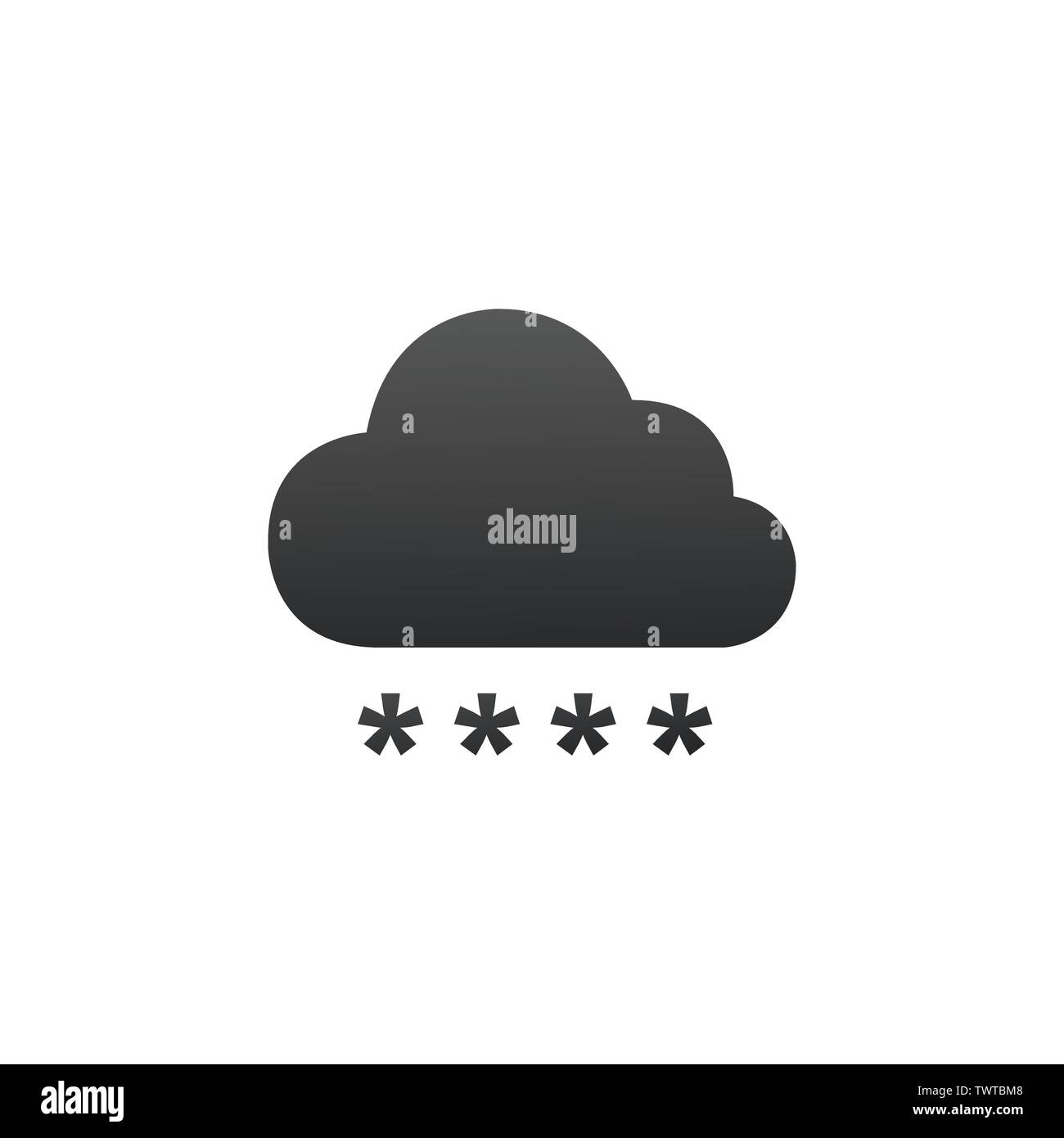 Snowing cloud simple flat icon. Vector illustration isolated on white Stock Vector