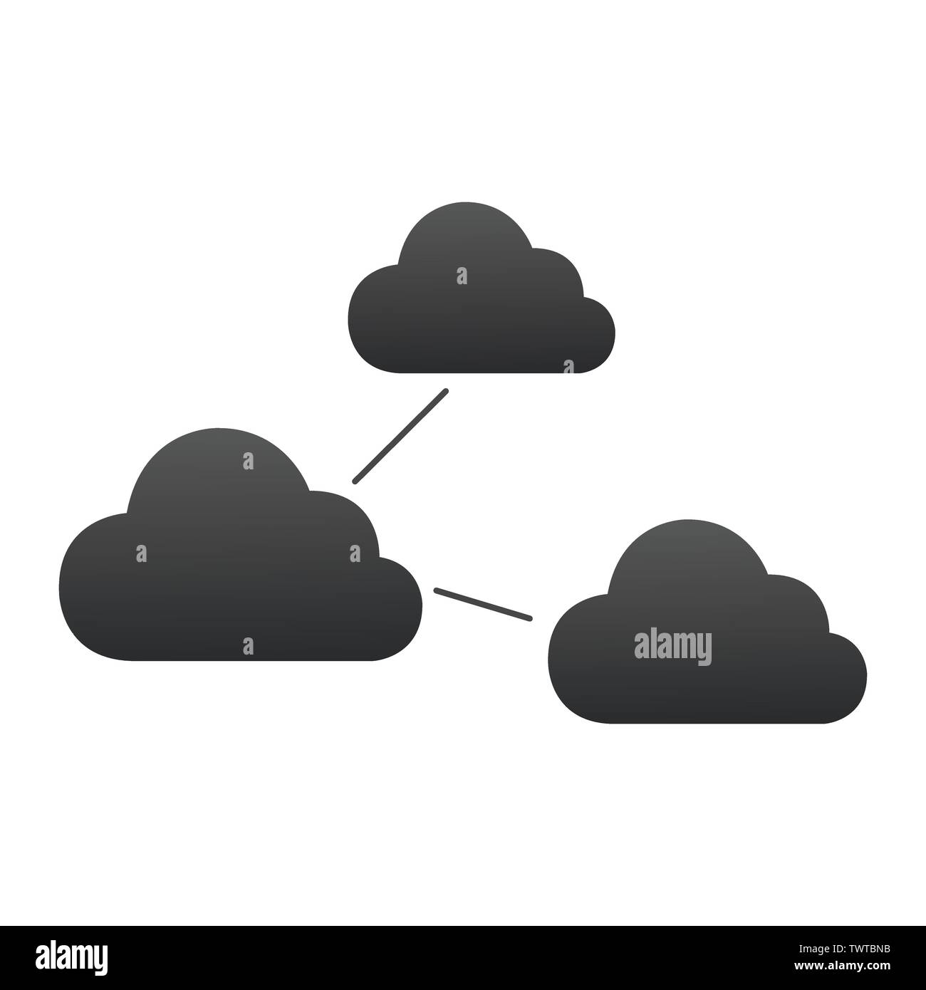 Clouds Connections vector icon. Social networks concept. Designed for web and software interfaces. Vector illustration isolated Stock Vector