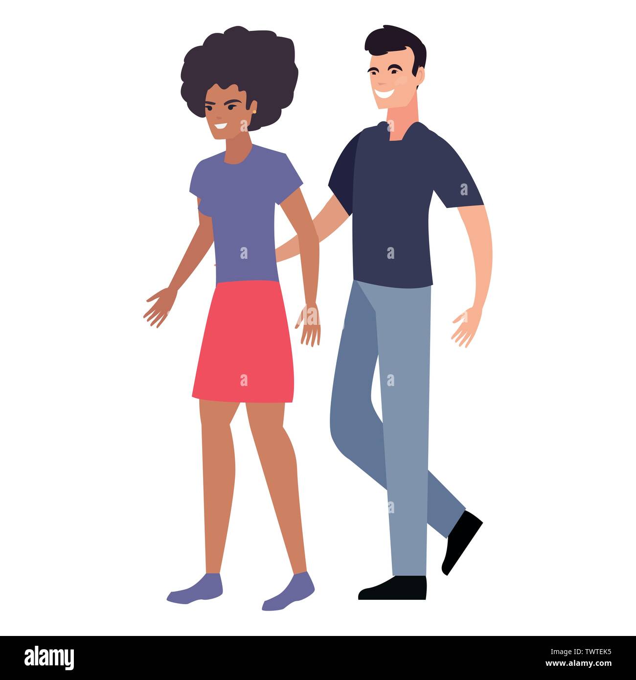 man and woman characters avatars on white background vector ...