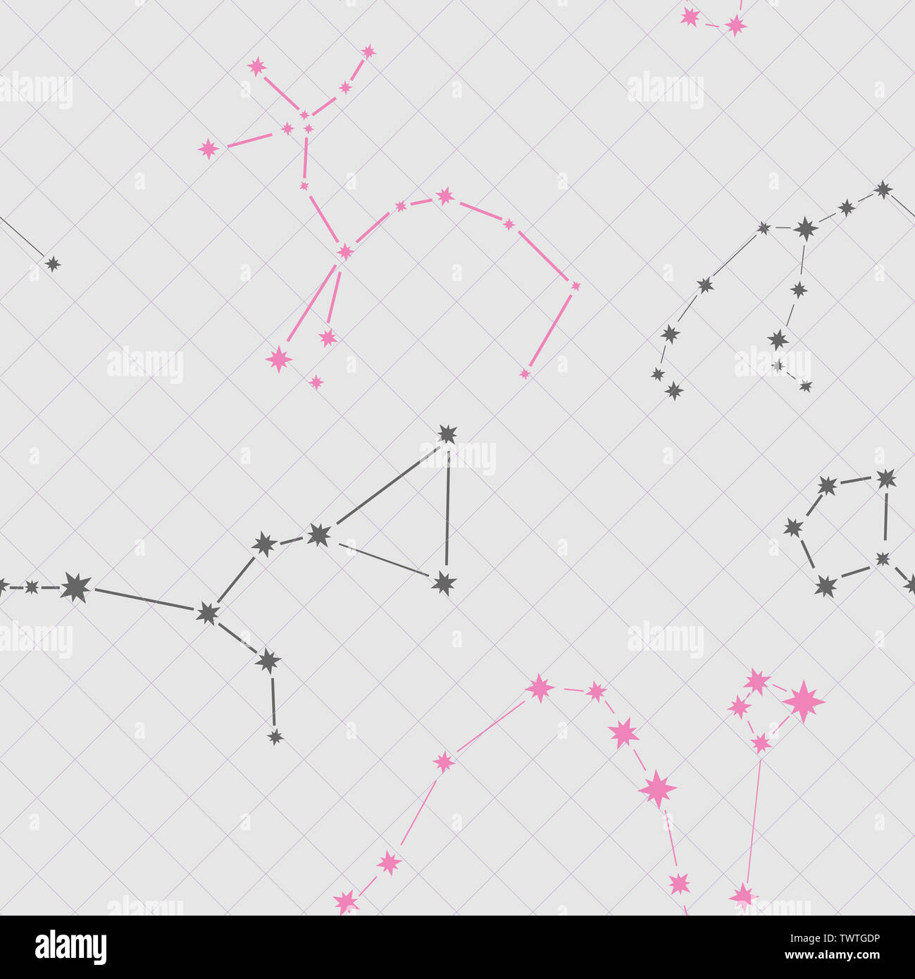Seamless pattern with constellations and lines Stock Photo
