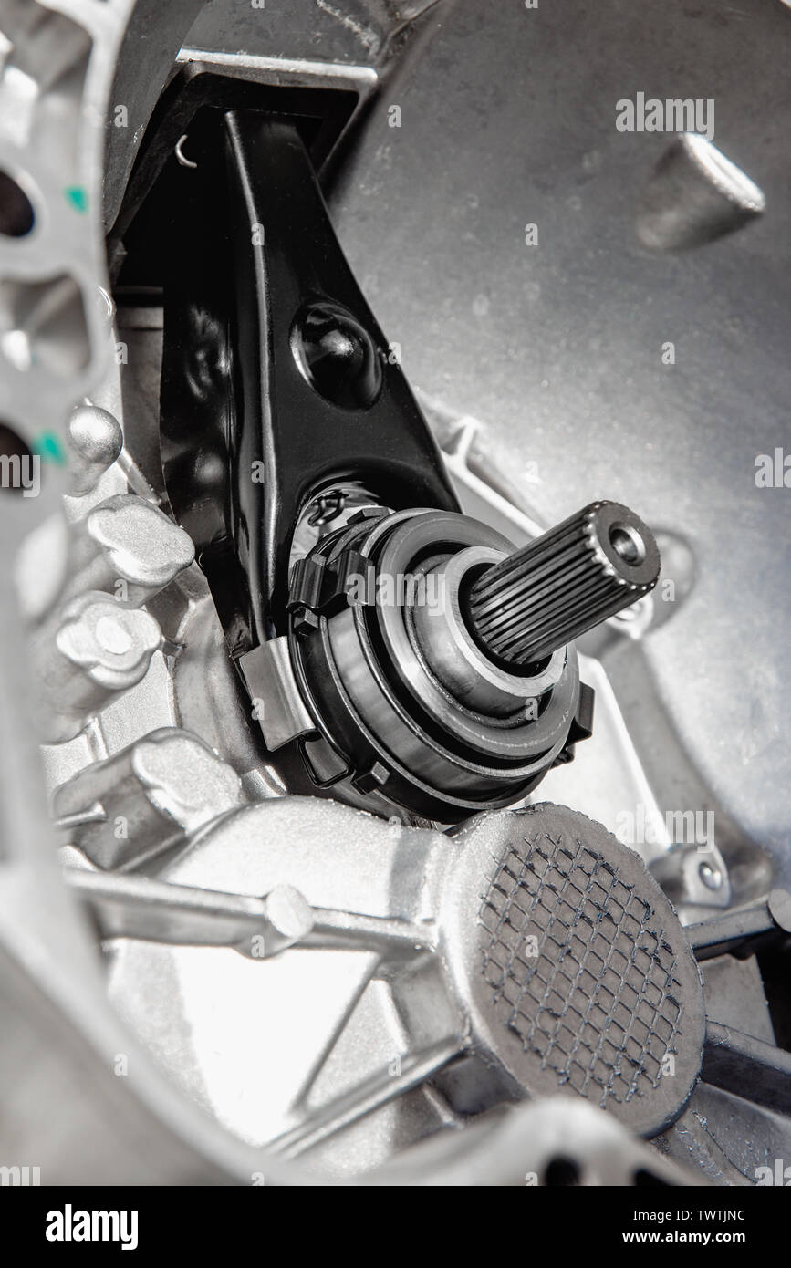 Release Bearing And Clutch Fork On The Gearbox Shaft Stock Photo Alamy