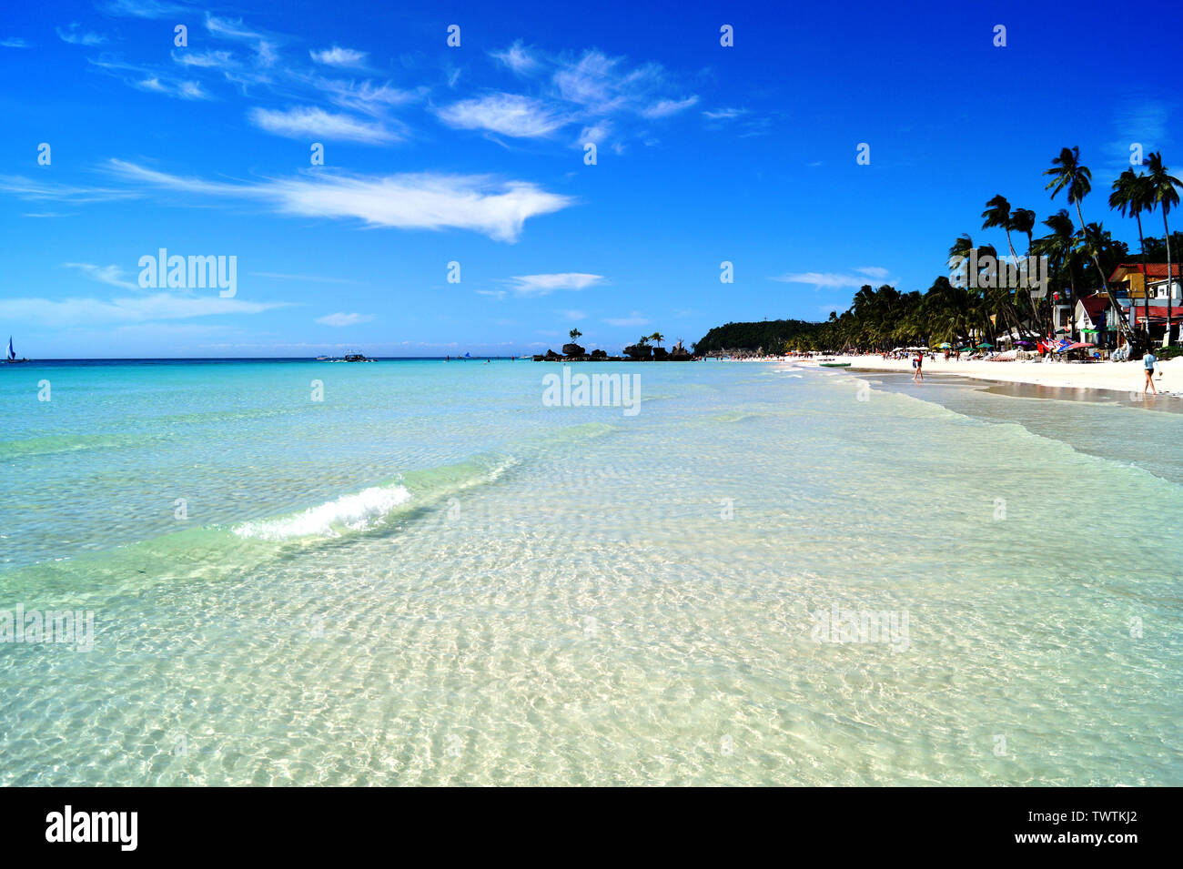 White Beach The Heavenly Beach At Boracay Island Philippines Stock