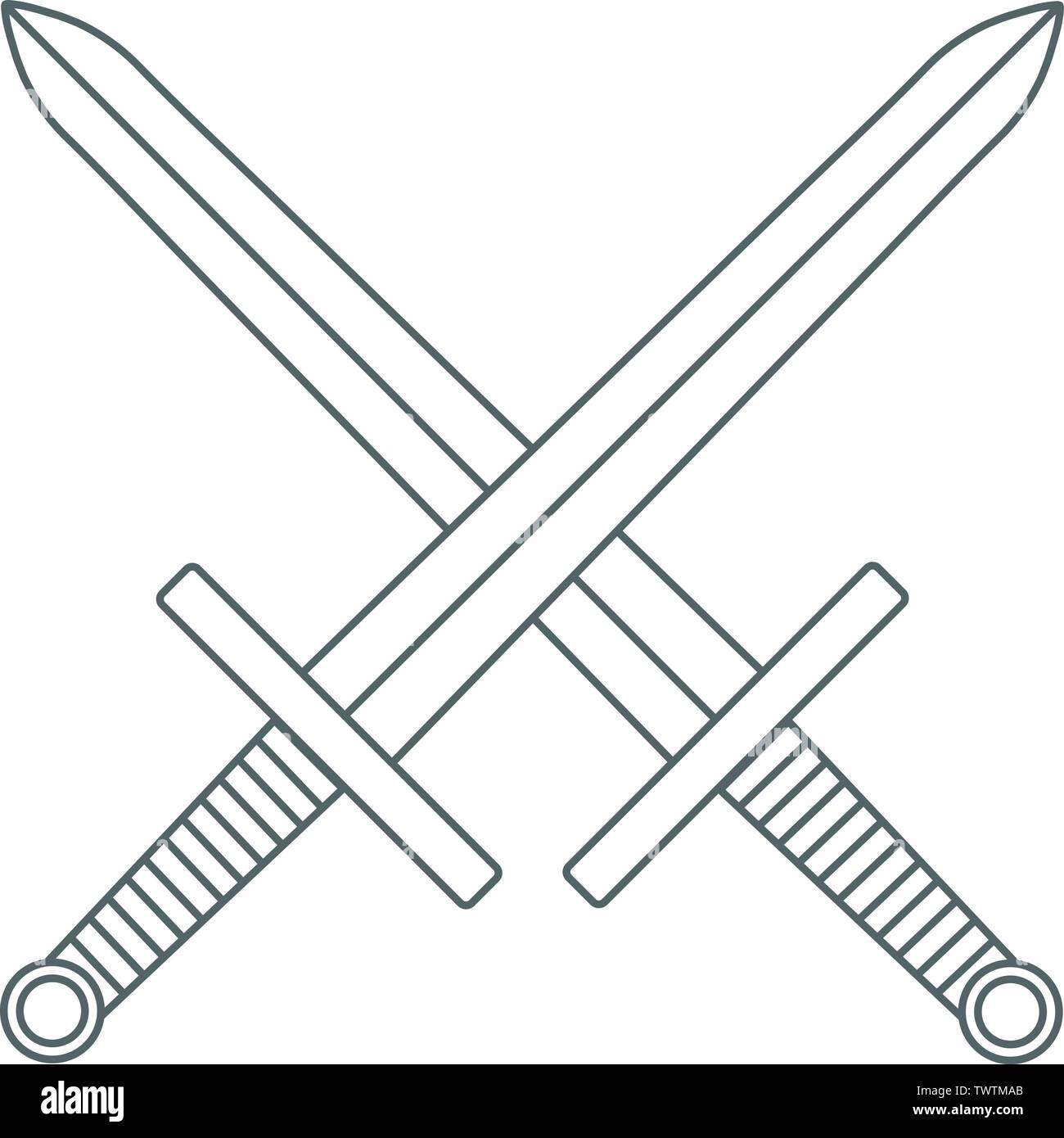 Swords Outline, sword, Cross Swords, swords, weapons, Crossing Swords icon