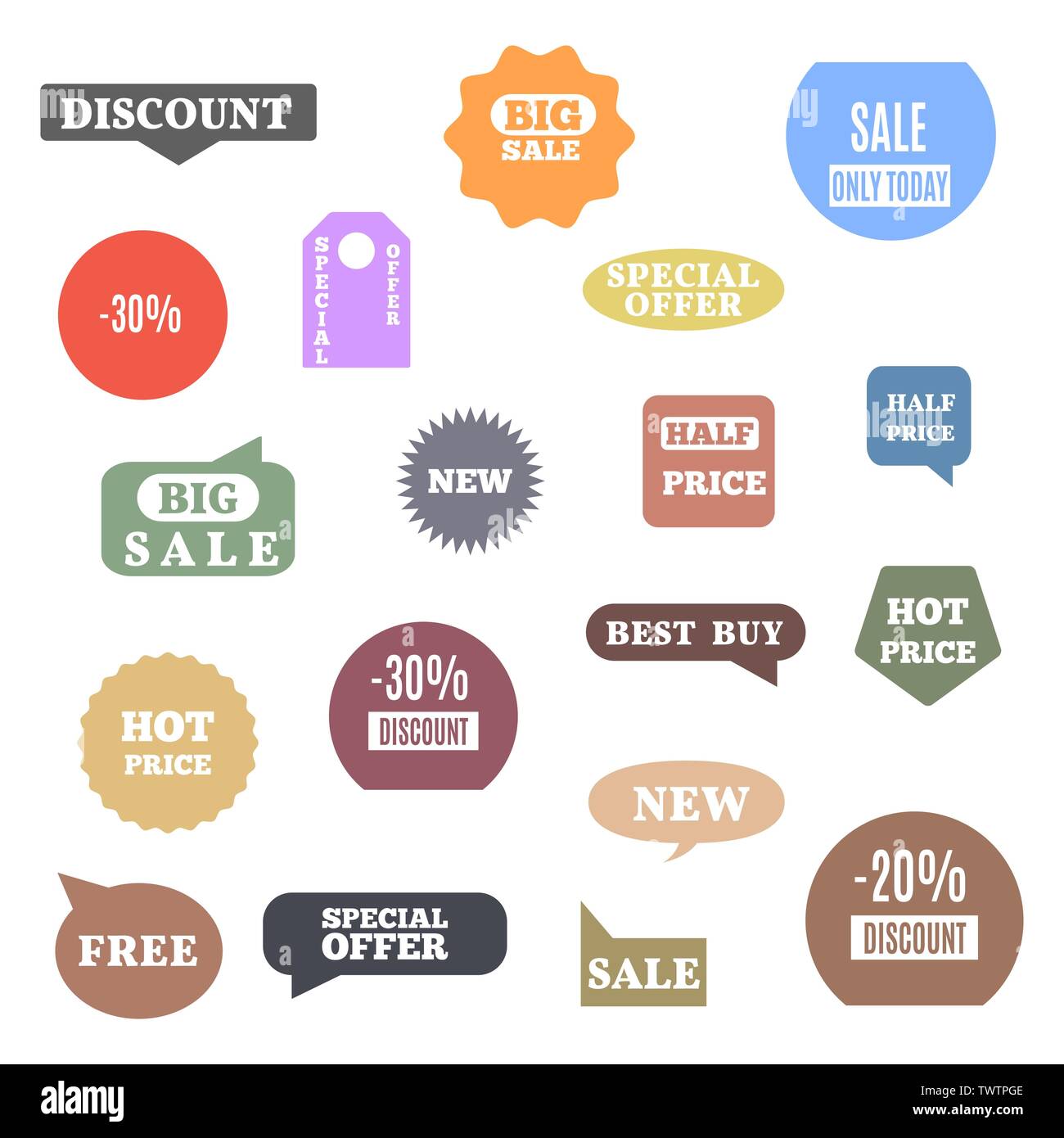 Premium quality labels for shopping, product, social media