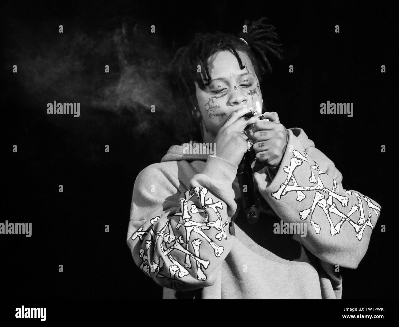 LOS ANGELES, CALIFORNIA, USA - JUNE 22: Rapper Trippie Redd performs at the 7th Annual BET Experience At L.A. LIVE Presented By Coca-Cola - Day 3 held at Staples Center on June 22, 2019 in Los Angeles, California, United States. (Photo by Xavier Collin/Image Press Agency) Stock Photo