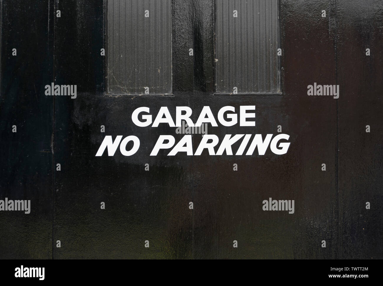 Garage No Parking Writing On Garage Door In Southwest