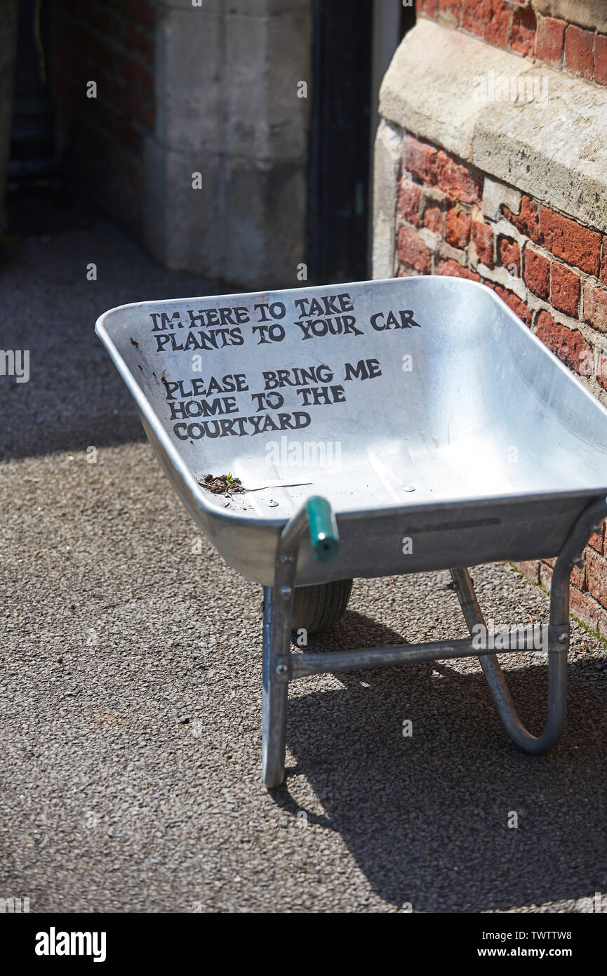 A wheelbarrow for transporting you plant purchases back to your car