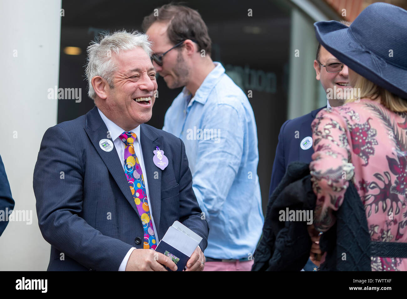 Queens Club, London, UK. 23rd June, 2019. The ATP Fever-Tree Tennis Tournament; Speaker of the House of Commons John Bercow arrives at Queens Club for the finals day Credit: Action Plus Sports/Alamy Live News Stock Photo