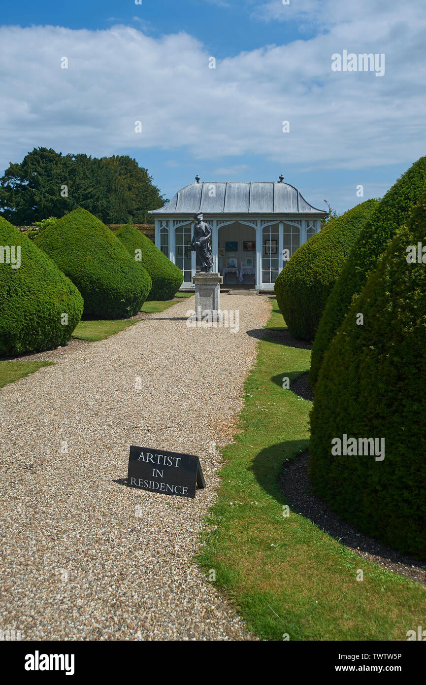 Artist in residence in the victorian summer house at burton Agnes Hall