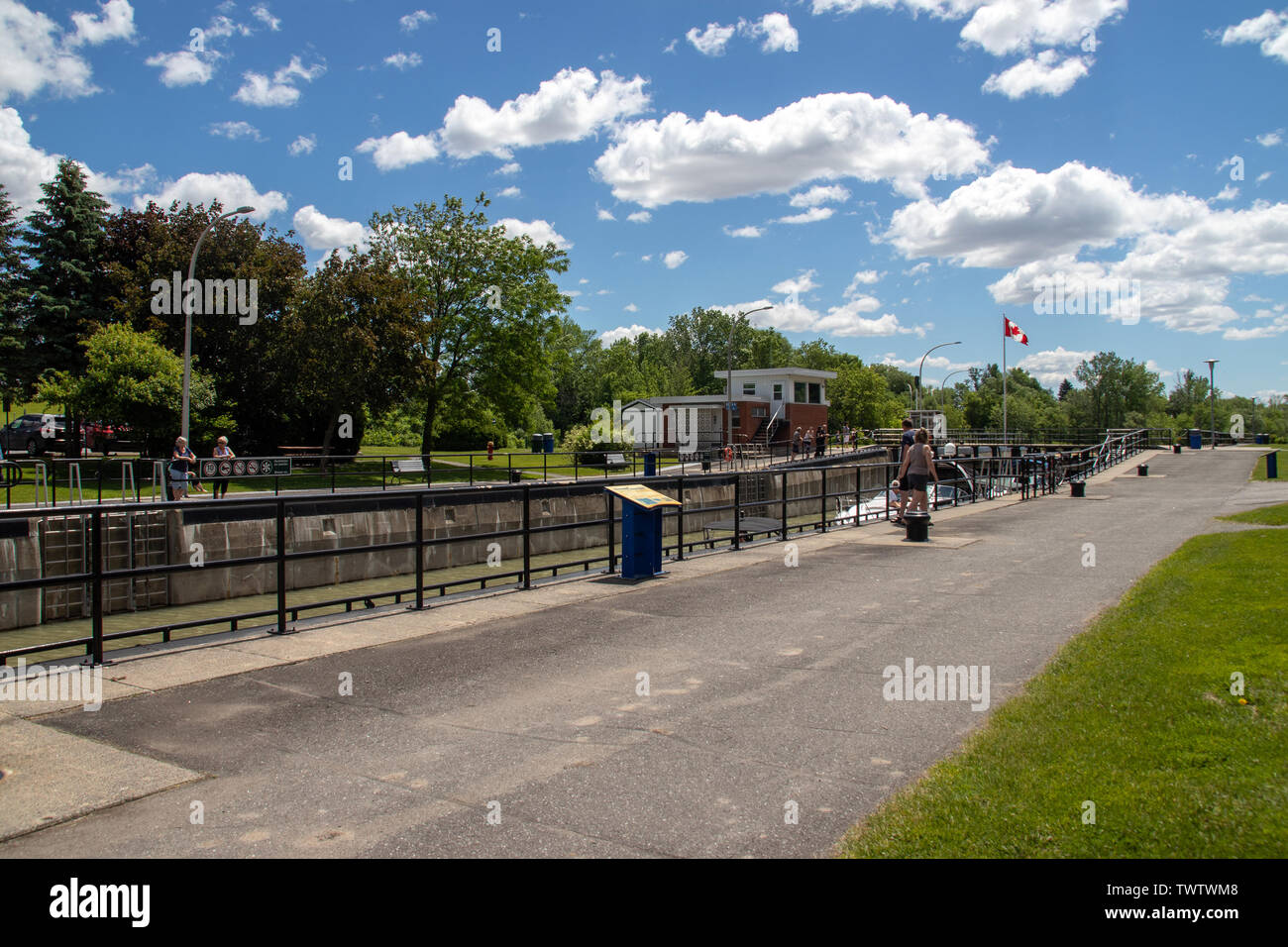 St-Ours Canada - 22 June 2019 : Saint-Ours Canal National Historic Site park at daytime at summer Stock Photo