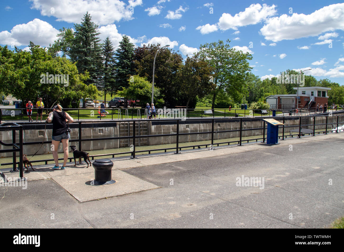 St-Ours Canada - 22 June 2019 : Saint-Ours Canal National Historic Site park at daytime at summer Stock Photo