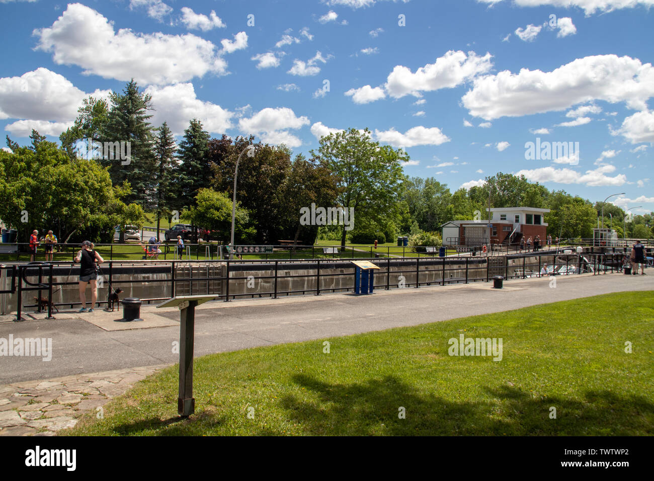 St-Ours Canada - 22 June 2019 : Saint-Ours Canal National Historic Site park at daytime at summer Stock Photo