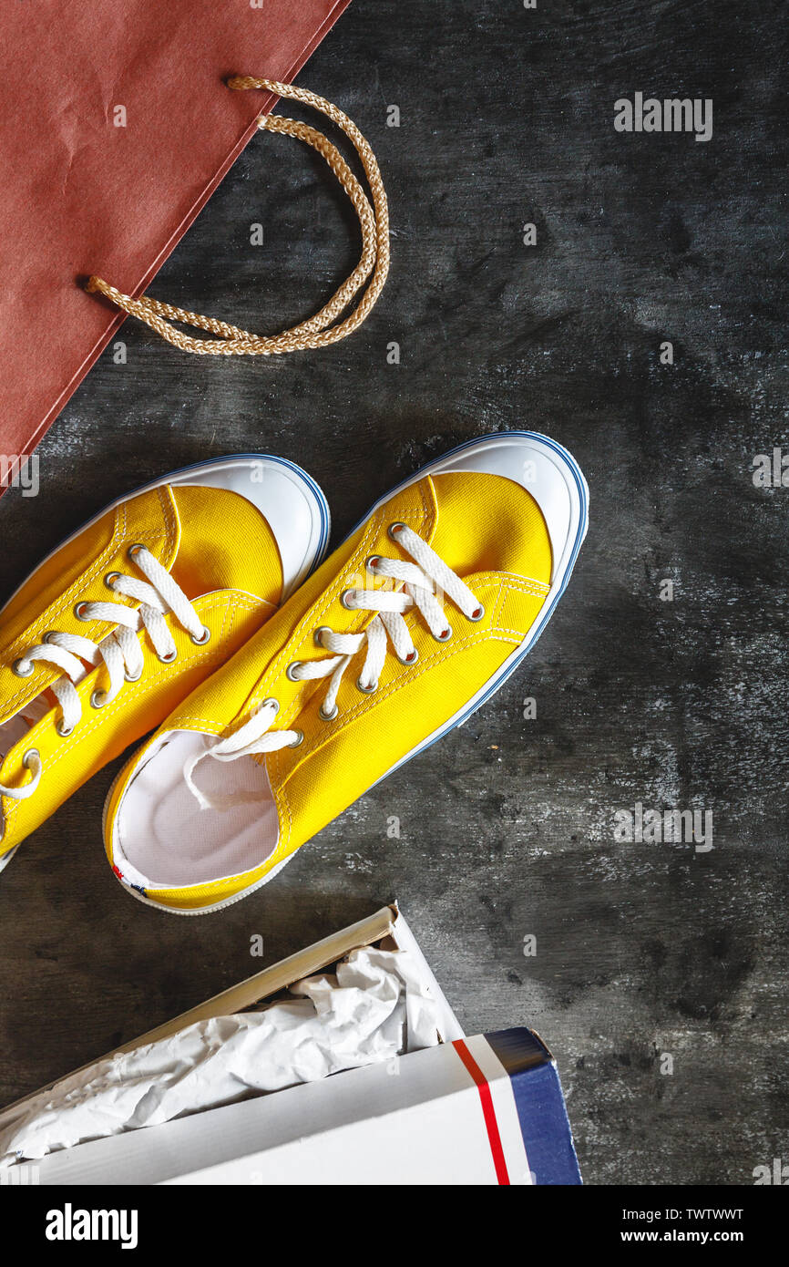 Download Yellow Shoe Box High Resolution Stock Photography And Images Alamy PSD Mockup Templates