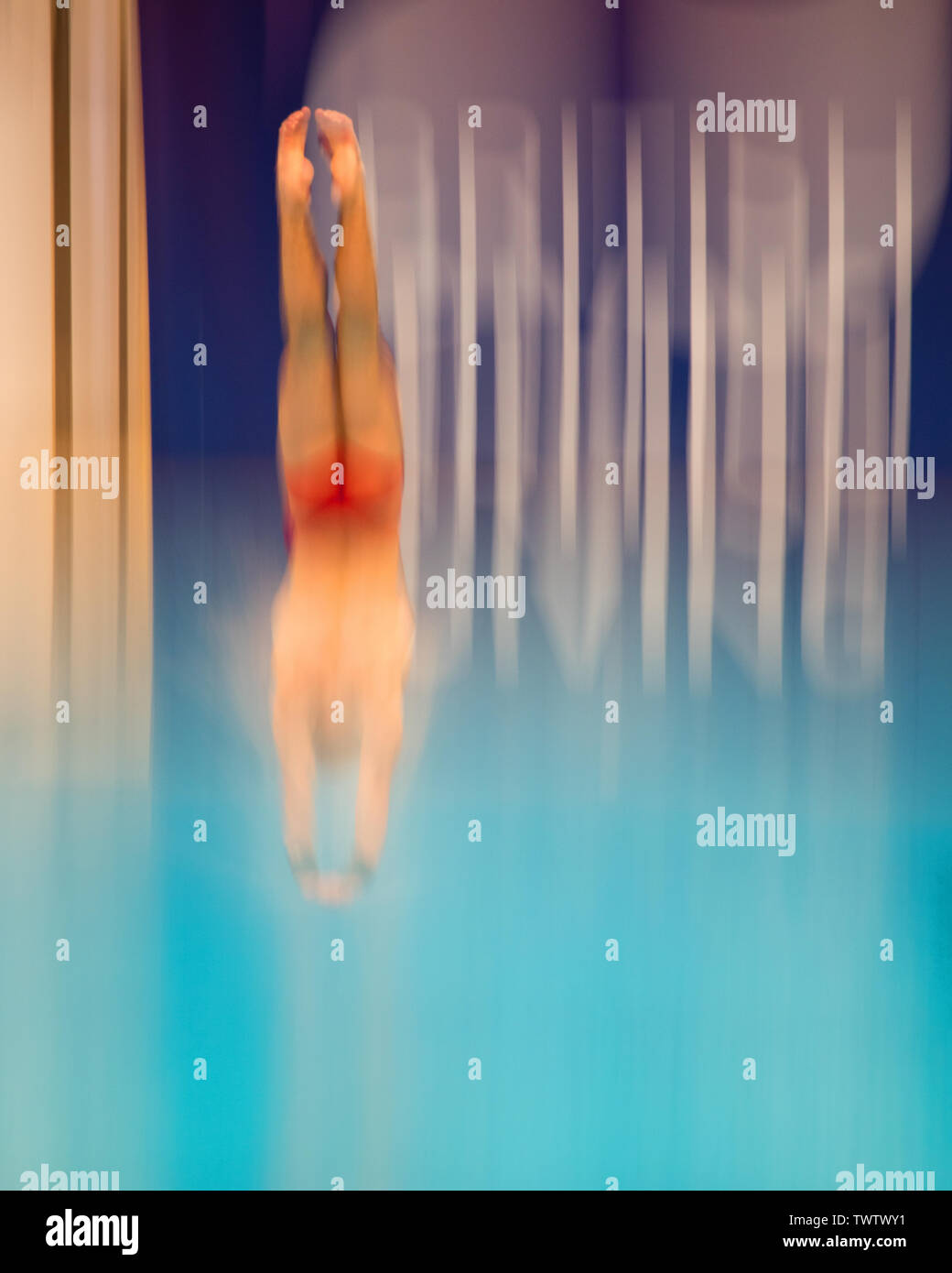 Competitive diving Stock Photo