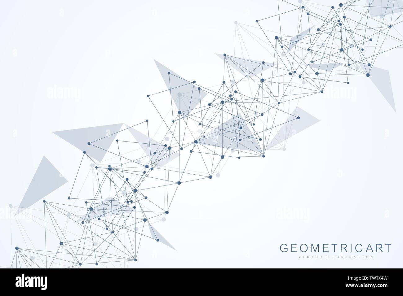 Geometric abstract background with connected line and dots. Structure ...