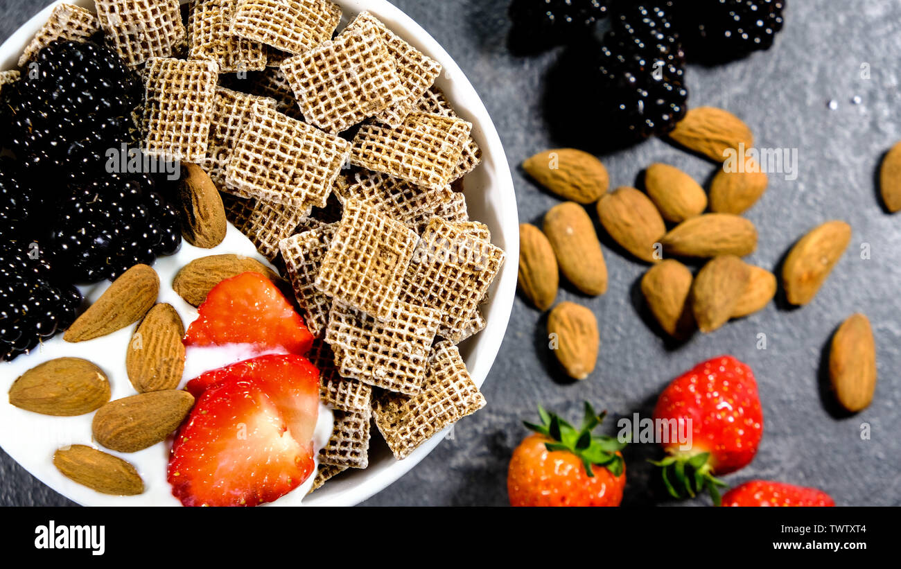 Healthy Breakfast Cereals With Fresh Fruit , Shreddies, or Shredded