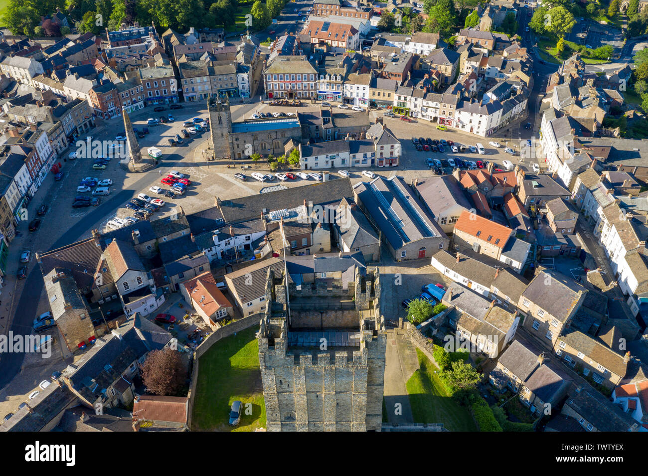 Richmond, North Yorkshire, England UK from the air Stock Photo Alamy