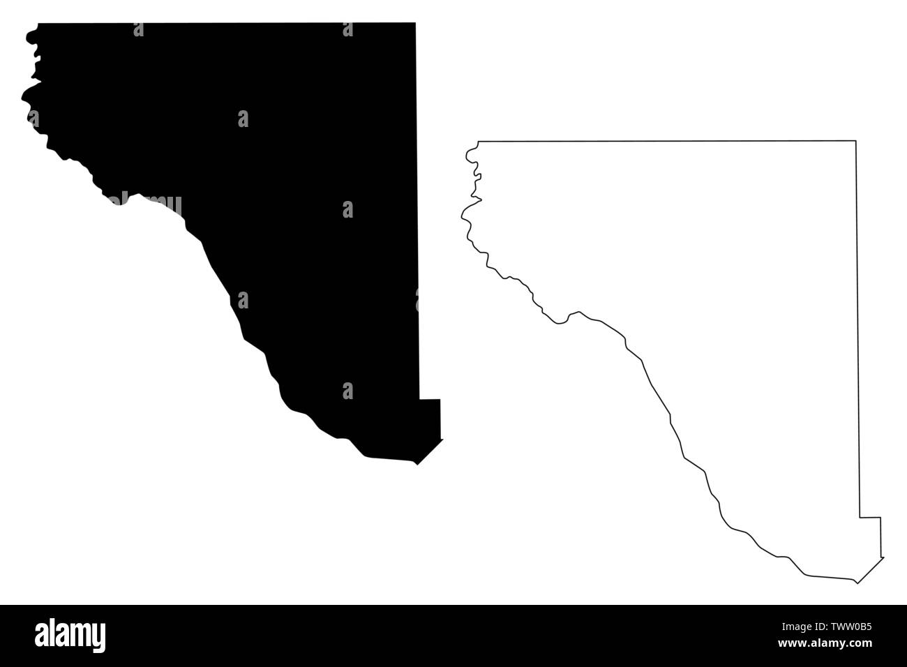 El Paso County, Texas (Counties in Texas, United States of America,USA, U.S., US) map vector illustration, scribble sketch El Paso map Stock Vector