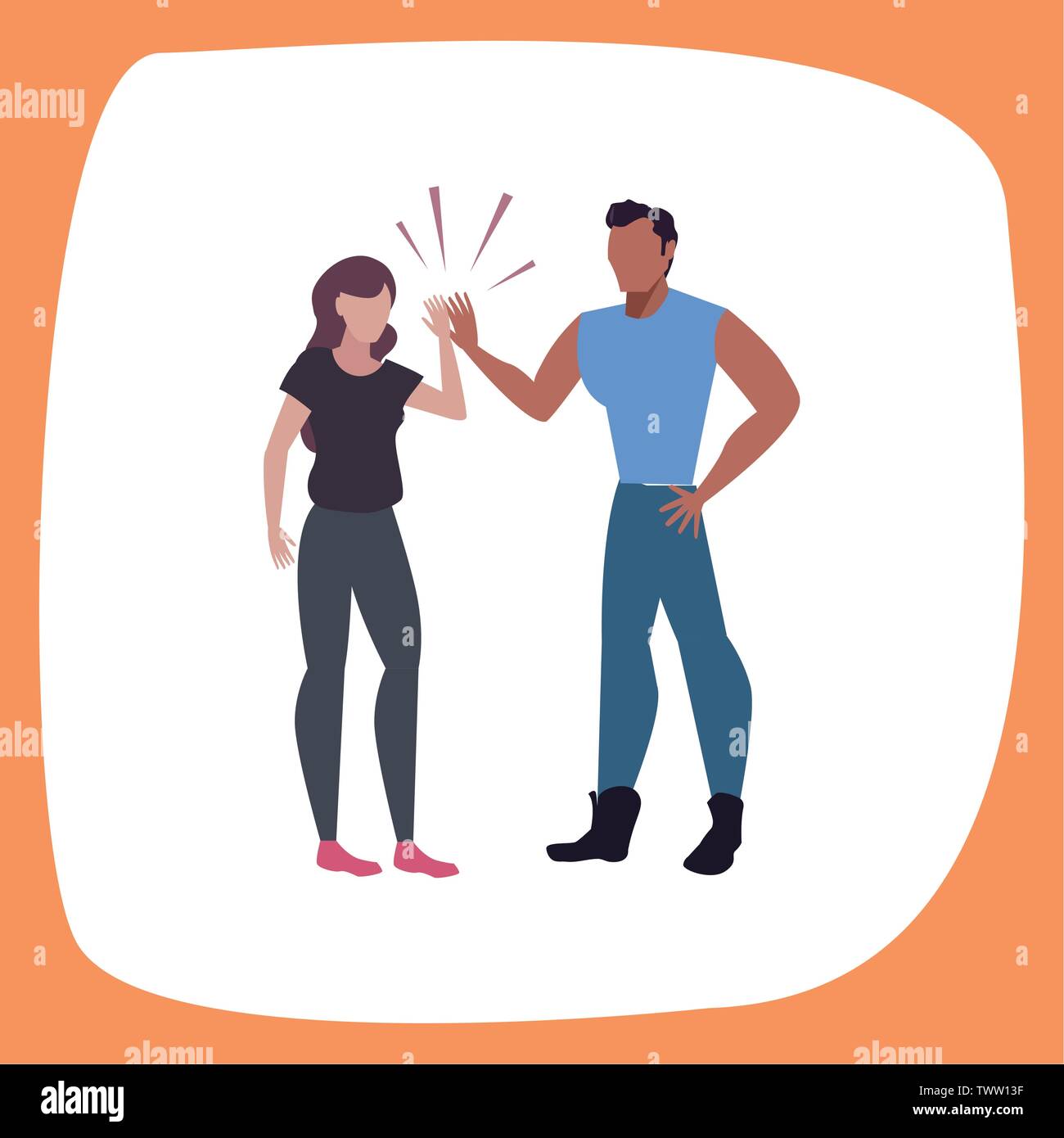 man and woman characters avatars on white background vector ...