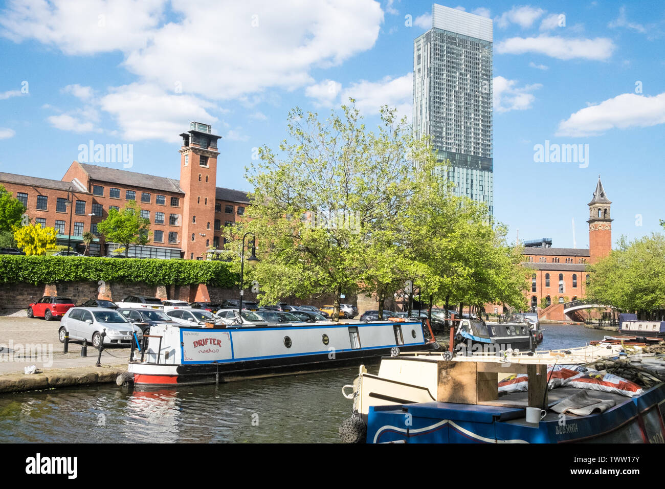 Castlefield Urban Heritage Centre,Castlefield,canal,system,canal boats,Manchester,north,northern,city,north west,England,English,GB,Britain,British,UK Stock Photo