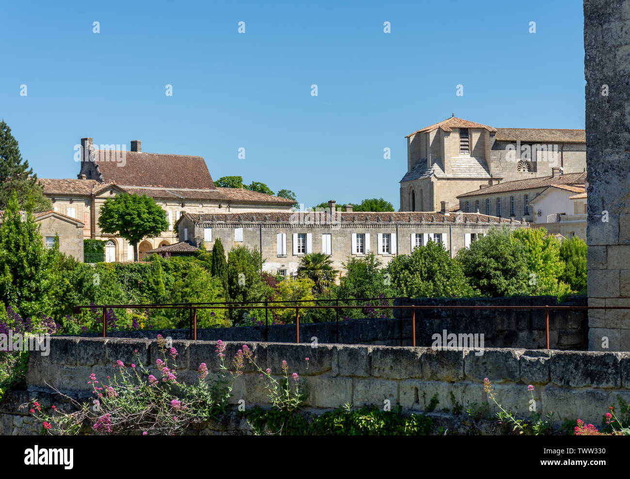 Saint-Emilion (Gironde, France), view over the village Stock Photo