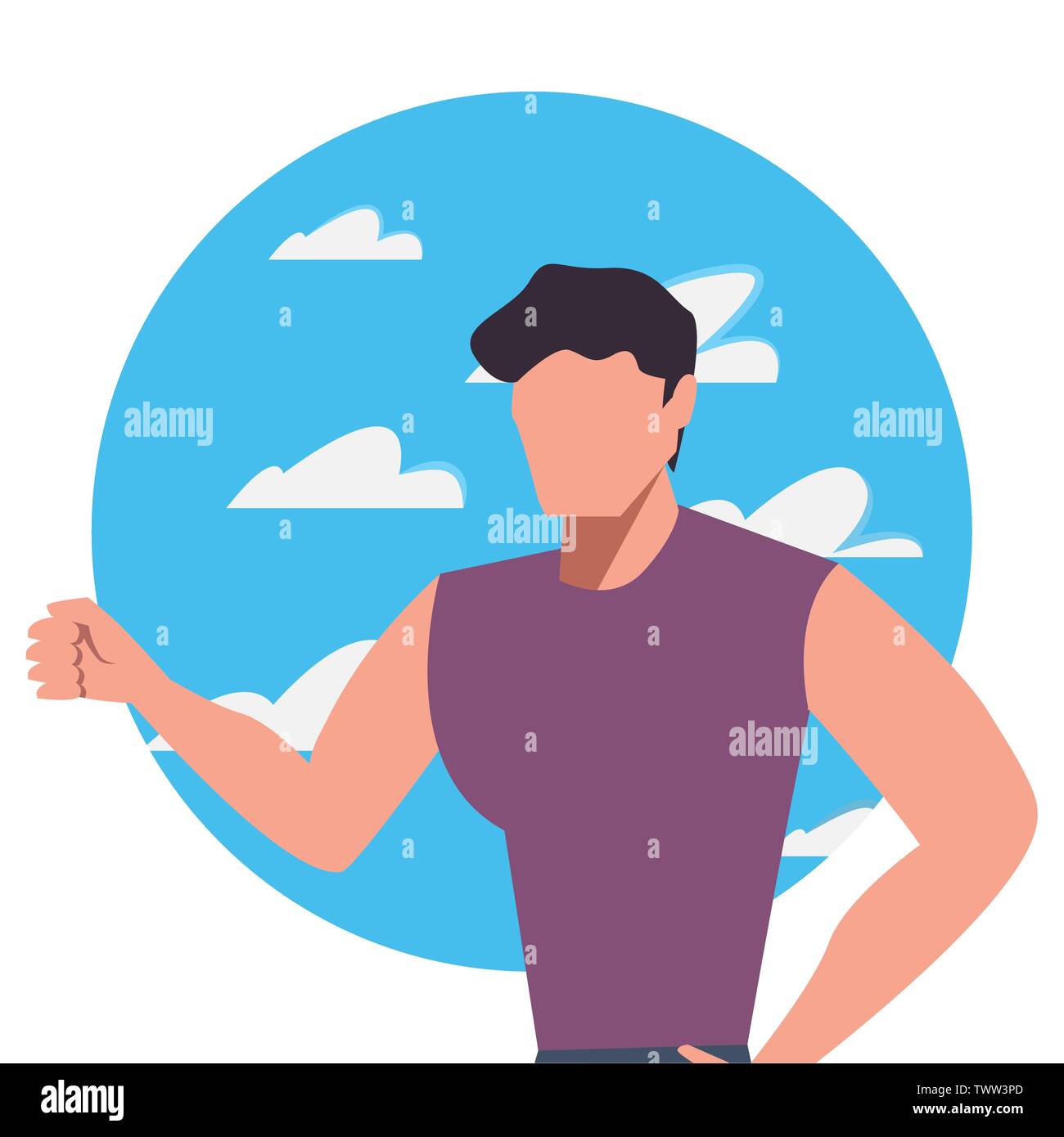 man avatar character sky background vector illustration Stock Vector ...