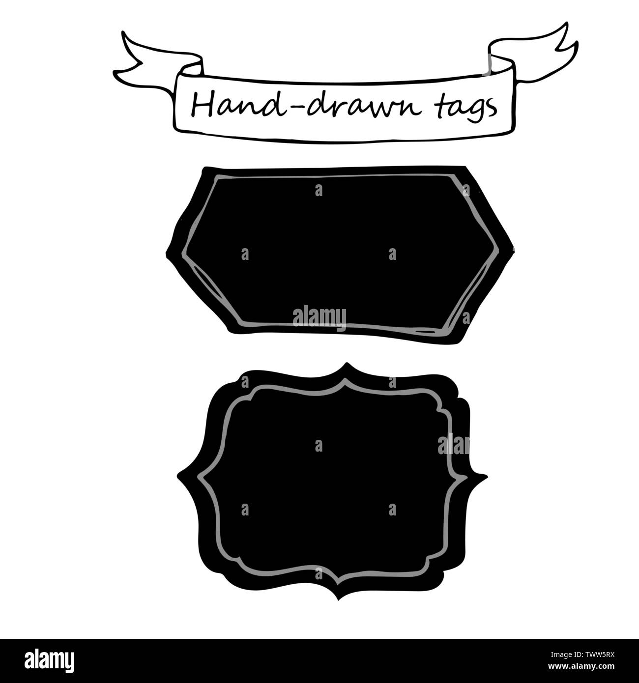 Hand drawn vector handmade, craft knitting and art labels Stock Vector ...