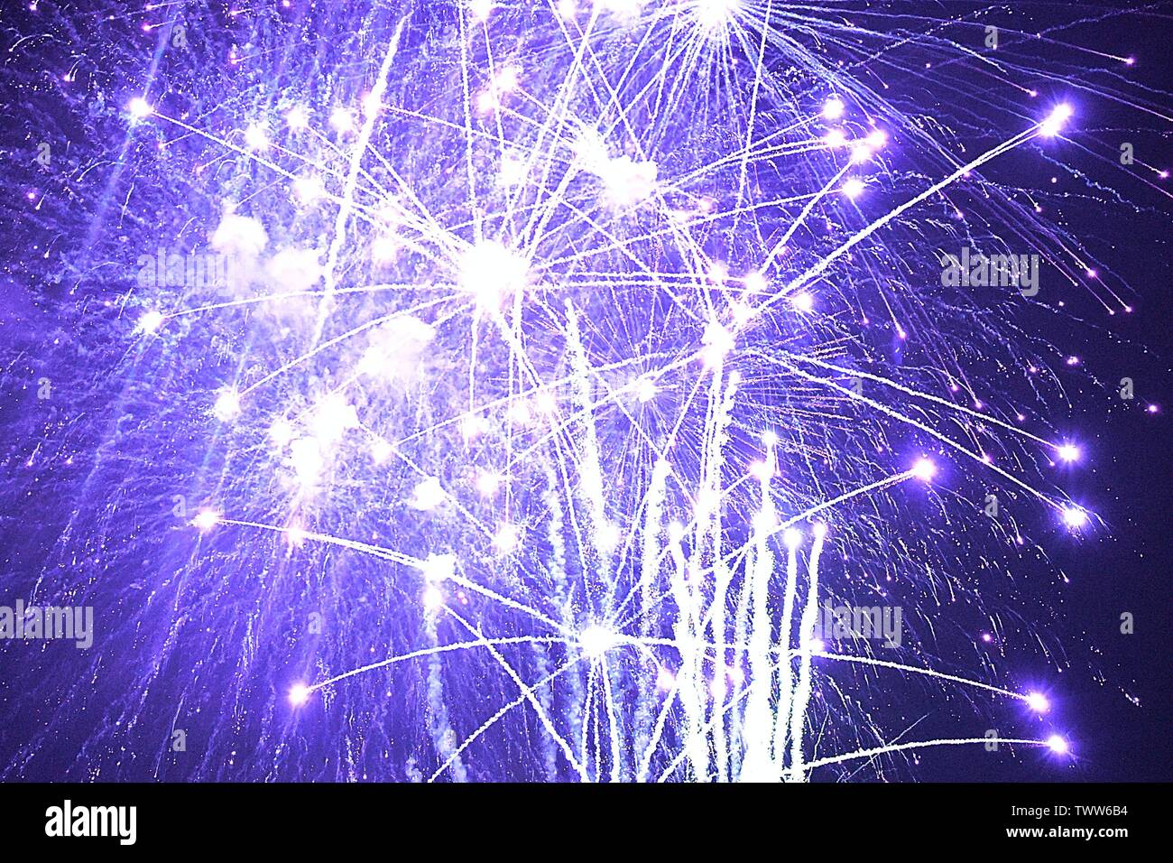 Firework celebrations in the night sky Stock Photo - Alamy