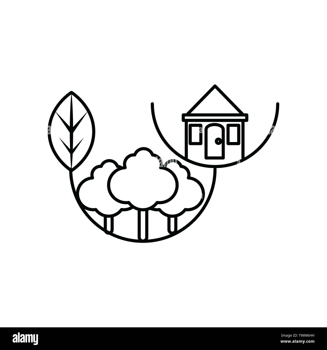 House and trees design, Home real estate building residential ...