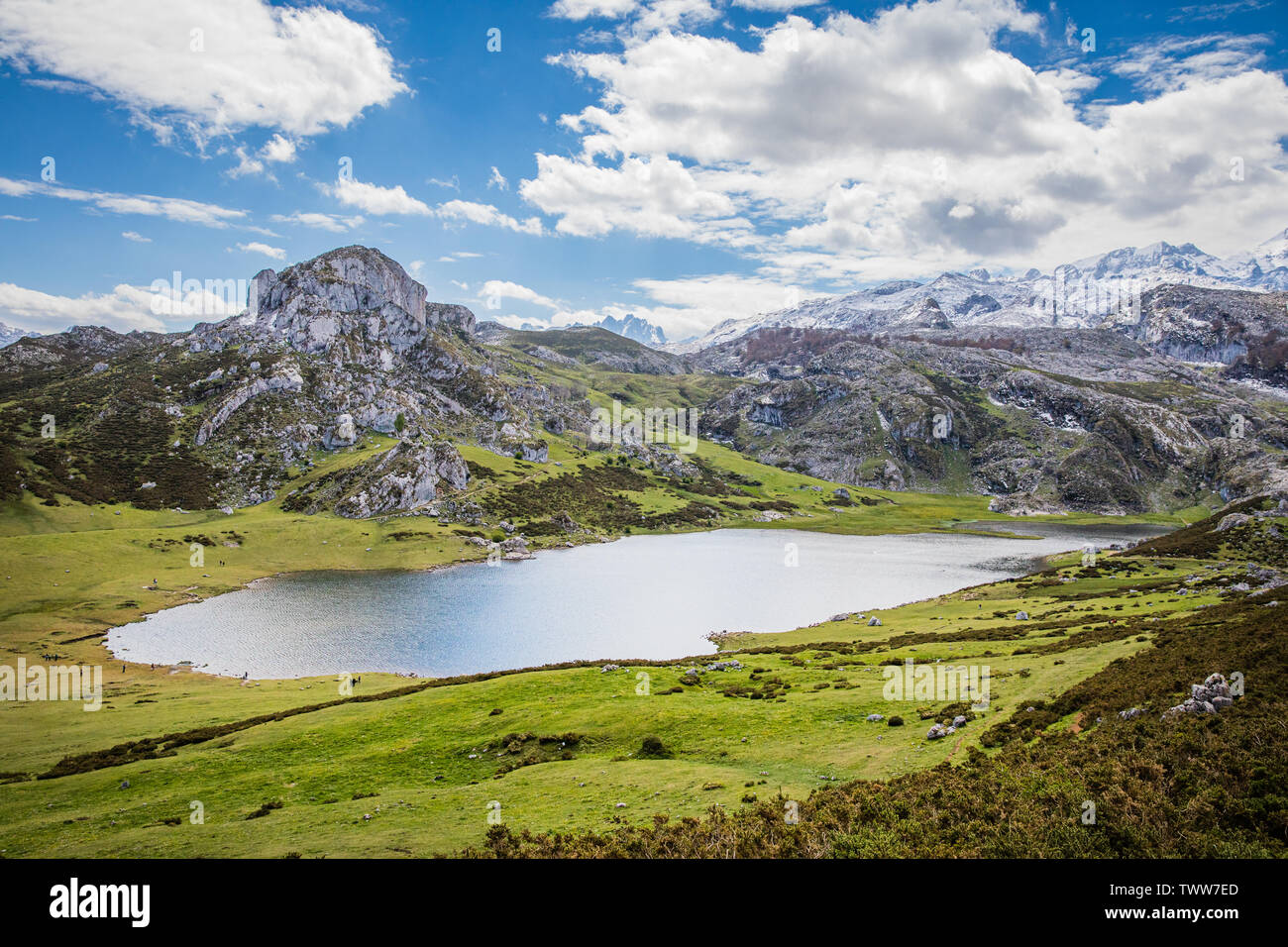 Lake Ercina near Covadonga in the Picos de Europa northern Spain Stock Photo