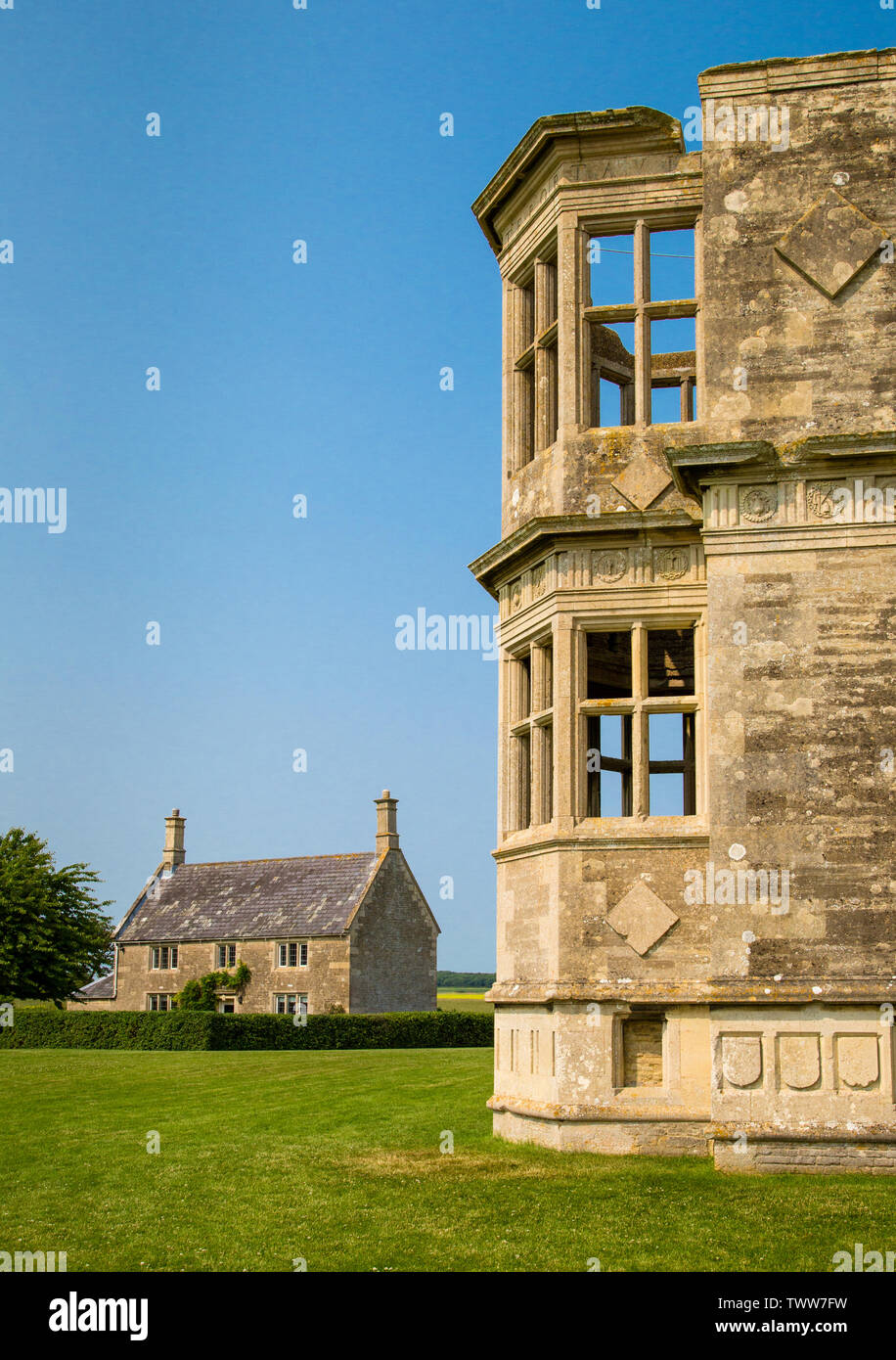 The unfinished shell of Thomas Tresham's Lyveden New Bield  in Northamptonshire UK Stock Photo