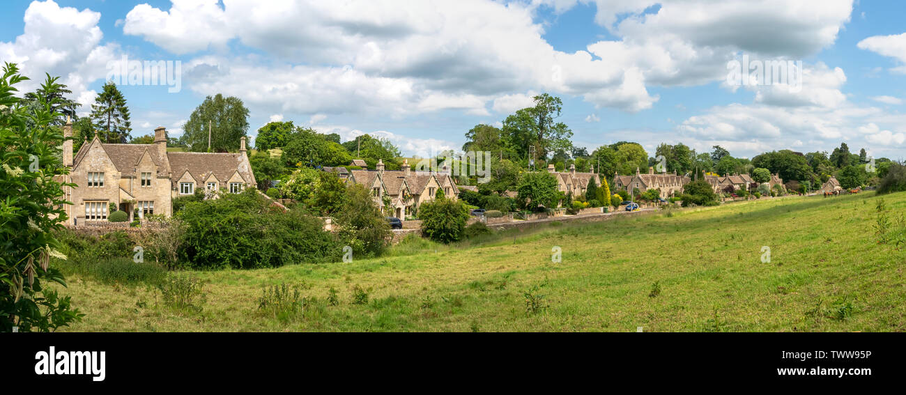 Panoramic view of the picturesque Cotswold village of Westonbirt, Gloucestershire, United Kingdom Stock Photo