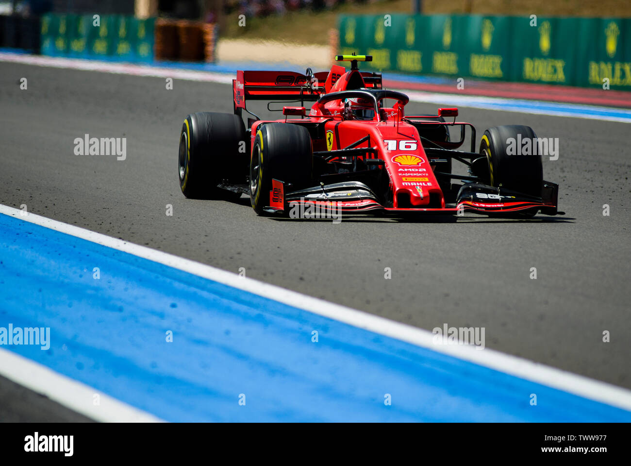 Marseille, France. 23rd June, 2019. FIA Formula 1 Grand Prix of France, Race Day; Charles Leclerc of the Ferrari Team action during the French Grand Prix Credit: Action Plus Sports Images/Alamy