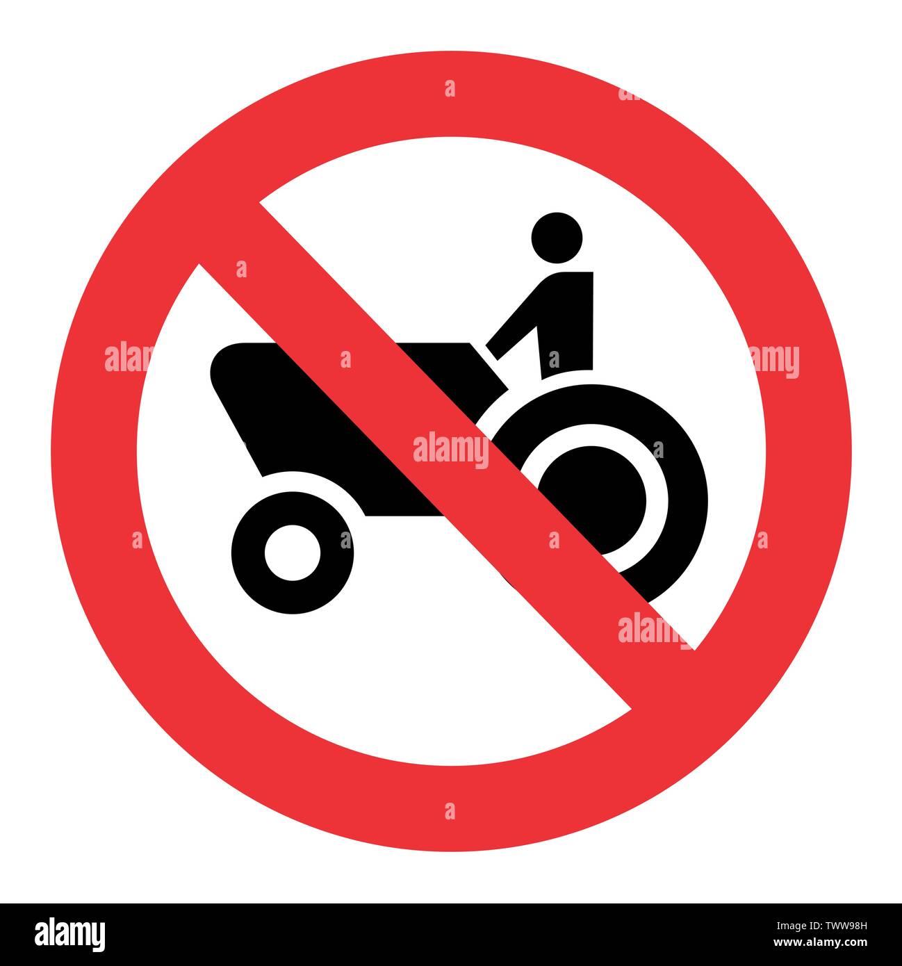 No Agricultural machinery traffic sign isolated on white background Stock Vector